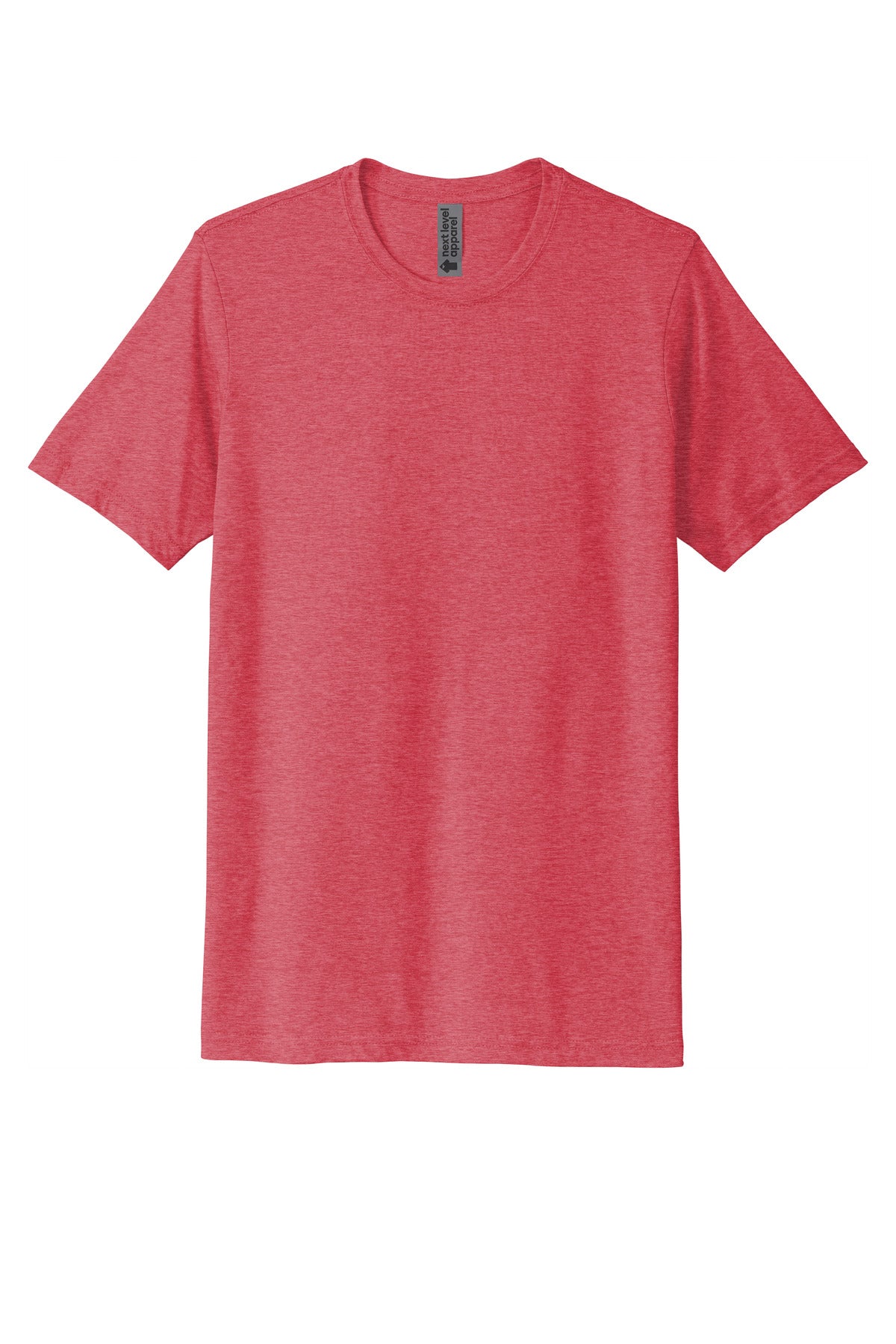 Front View of Red Next Level Apparel Adult Poly/Cotton Tee. NL6200
