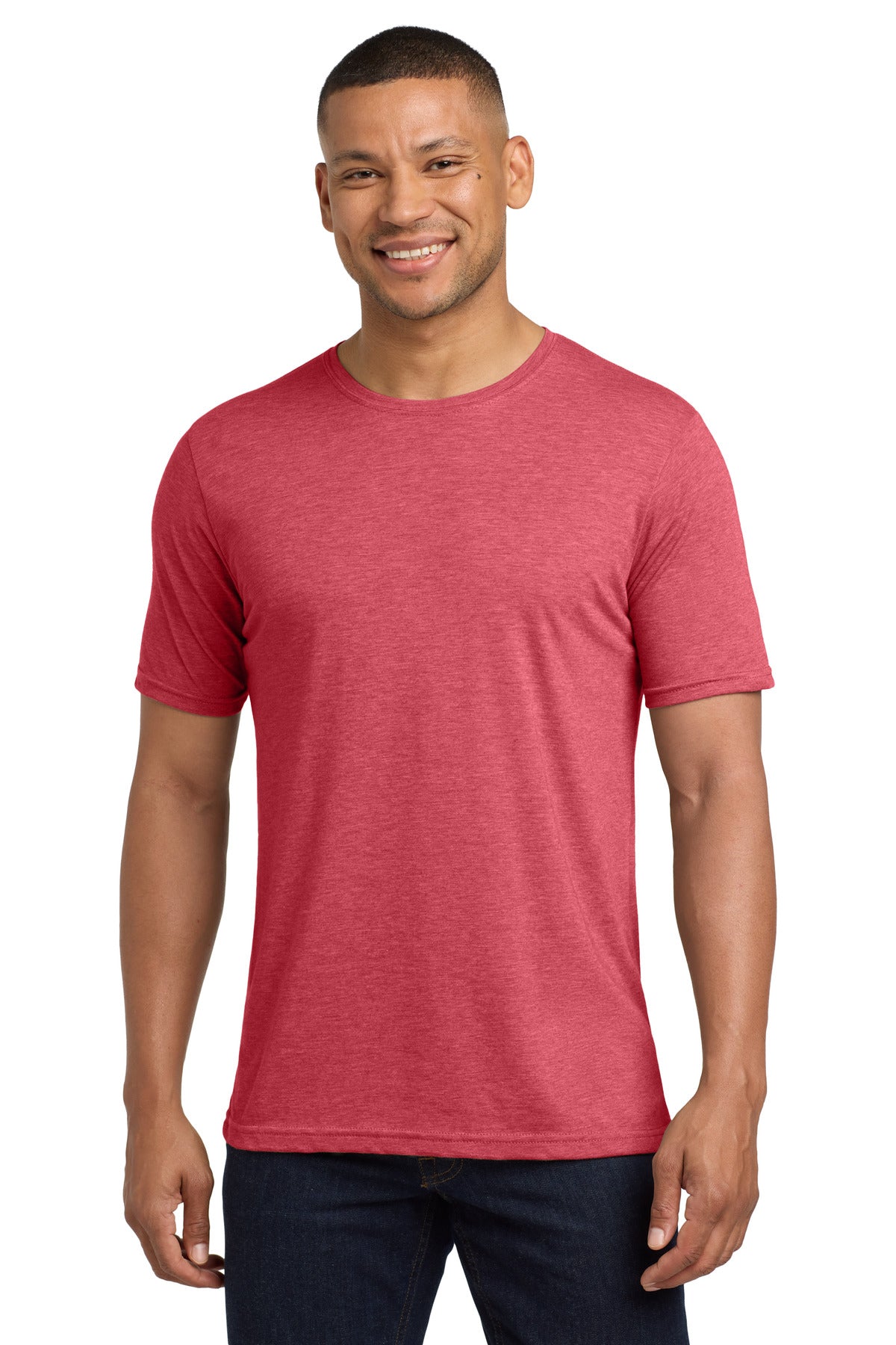 Front View of Red Next Level Apparel Adult Poly/Cotton Tee. NL6200