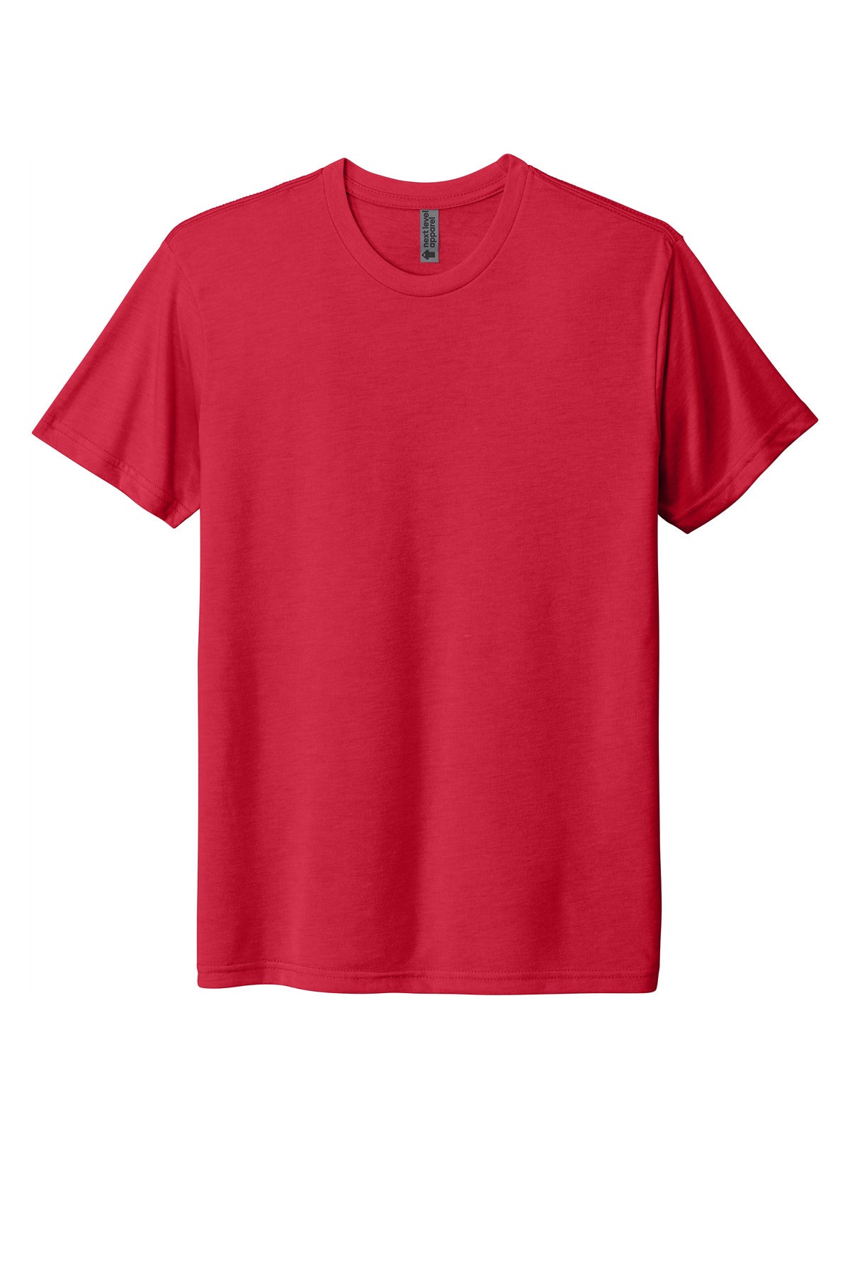 Front View of Red Next Level Apparel Adult Tri-Blend Tee. NL6010