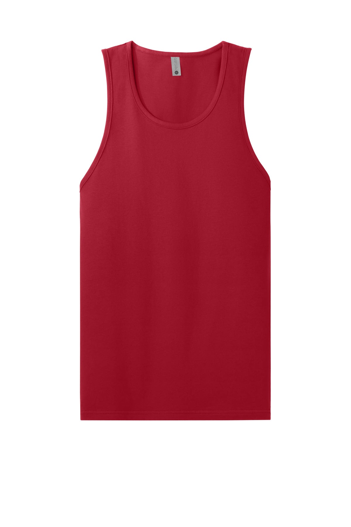Front View of Red Next Level Apparel Cotton Muscle Tank NL3633