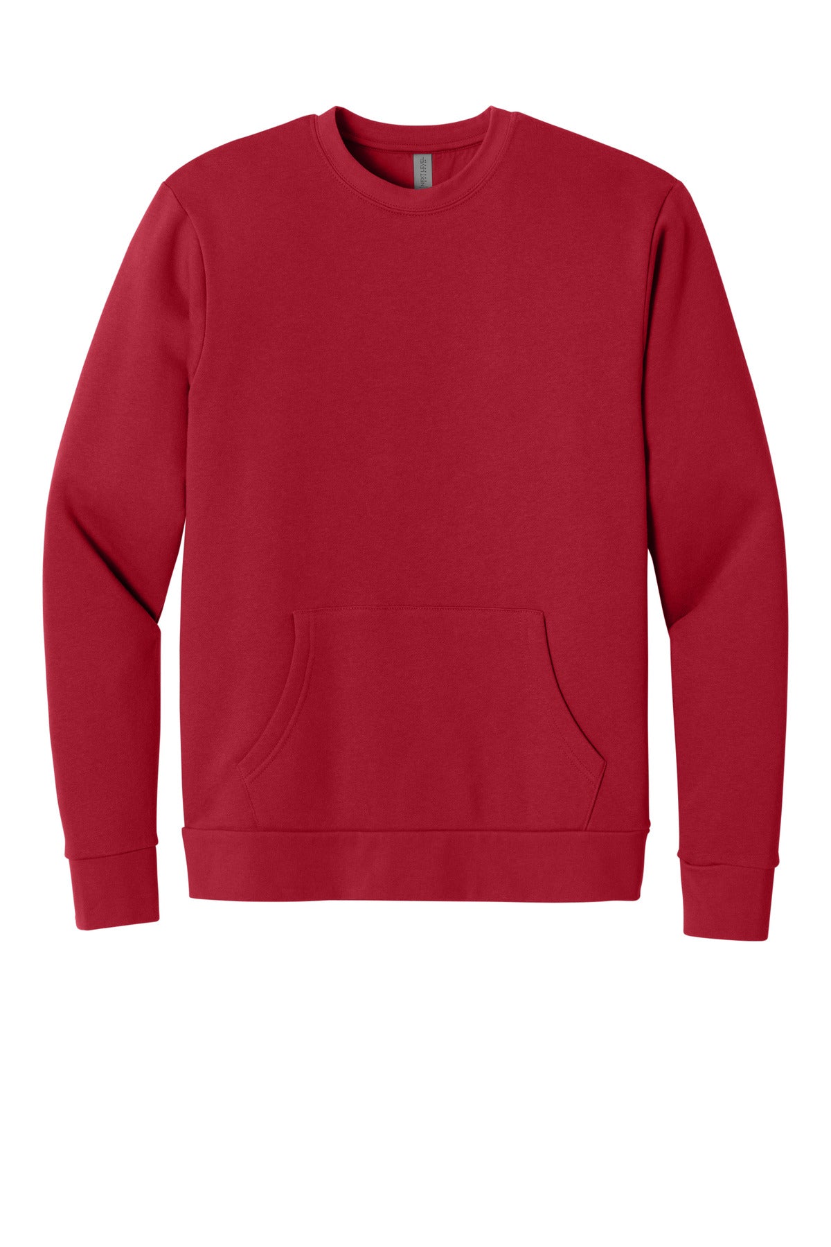 Front View of Red Next Level Apparel Santa Barbara Pocket Sweatshirt NL9001