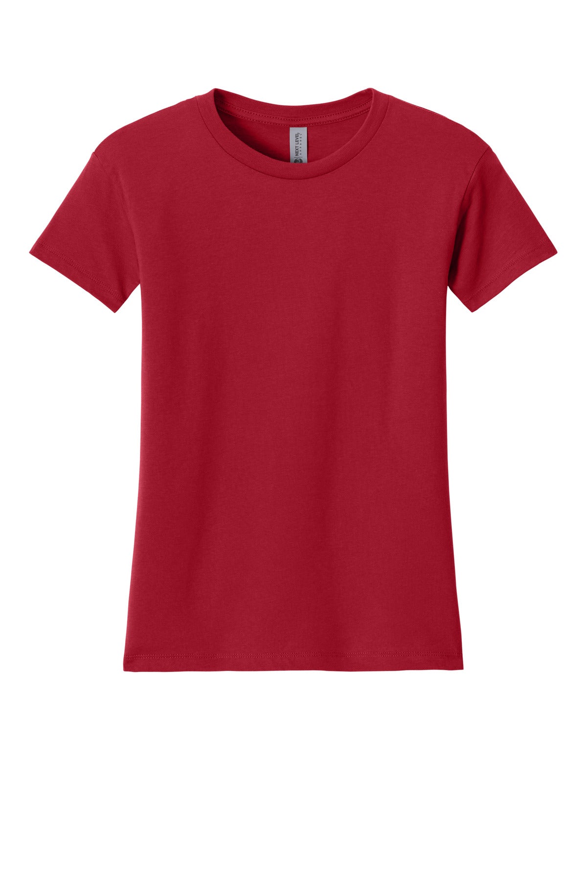 Front View of Red Next Level Apparel Women's Cotton Relaxed Tee NL3910