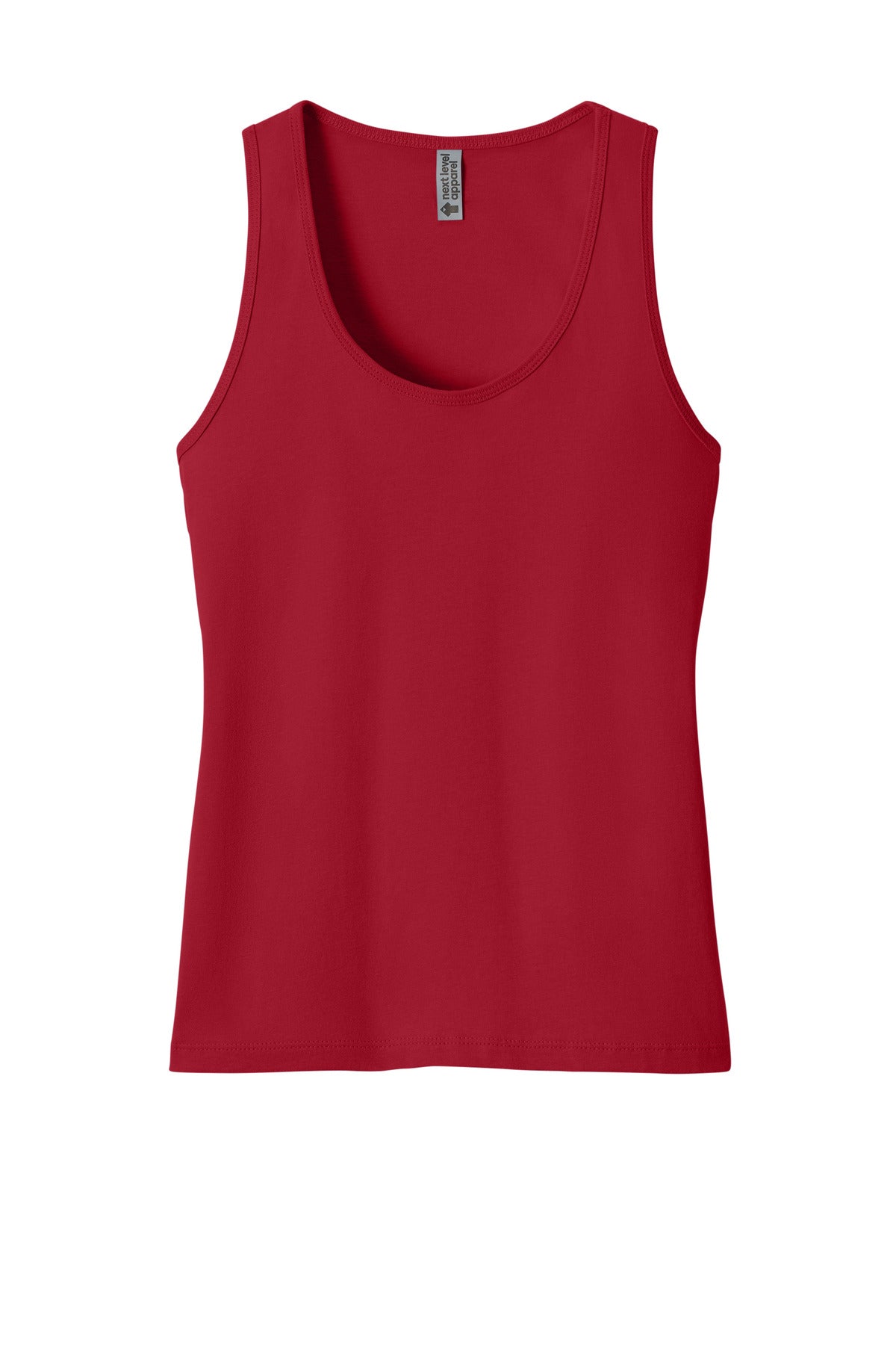 Front View of Red Next Level Apparel Women's Cotton Tank NL3933