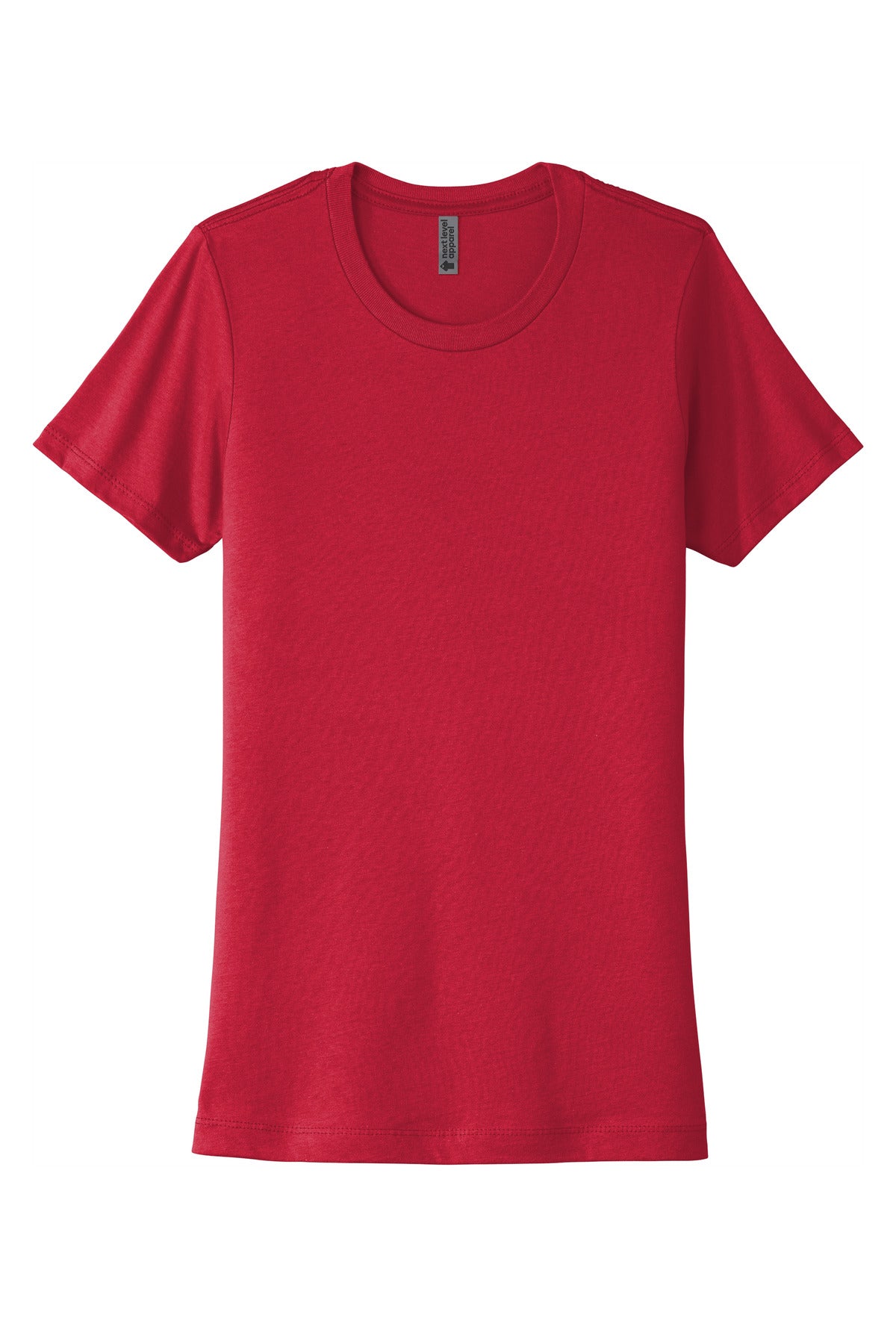 Front View of Red Next Level Apparel Women's Cotton Tee. NL3900