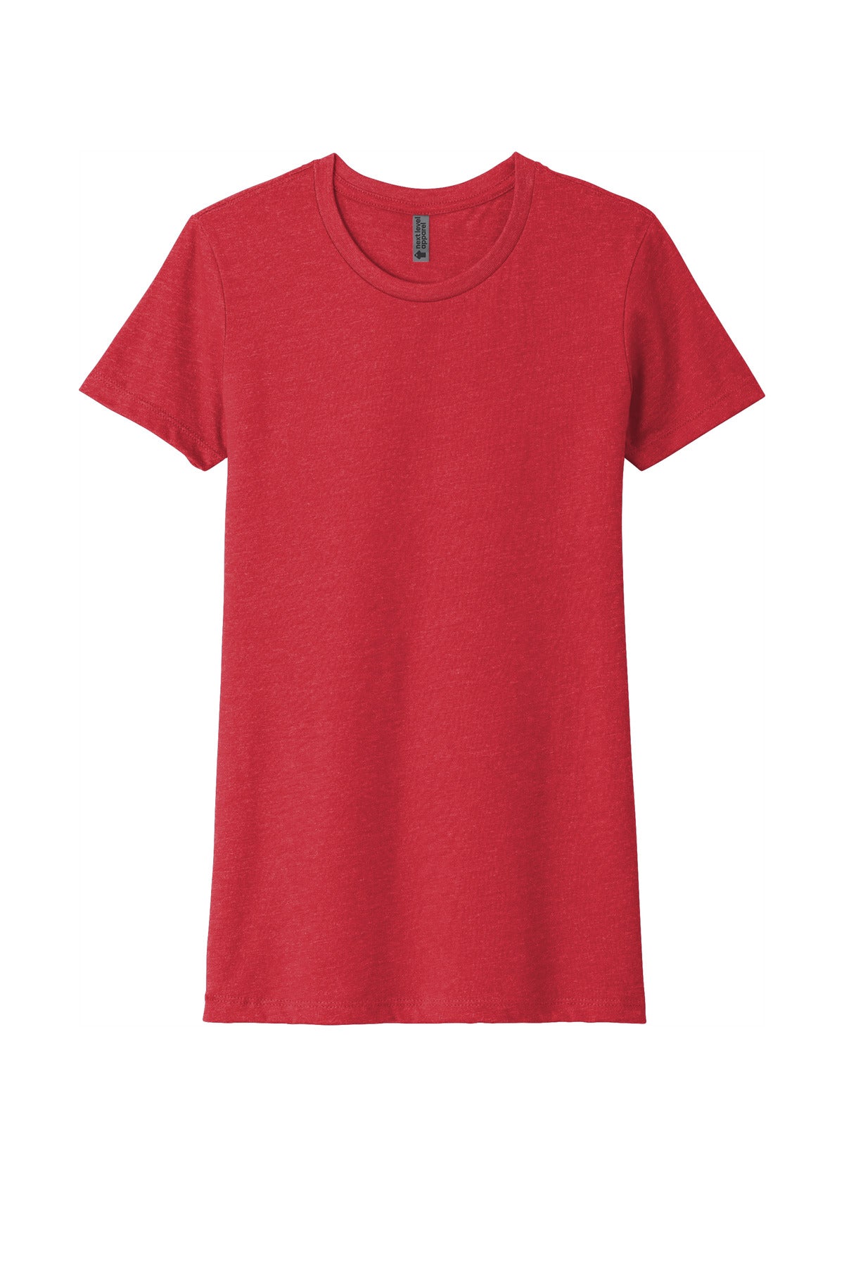 Front View of Red Next Level Apparel Women's CVC Tee. NL6610