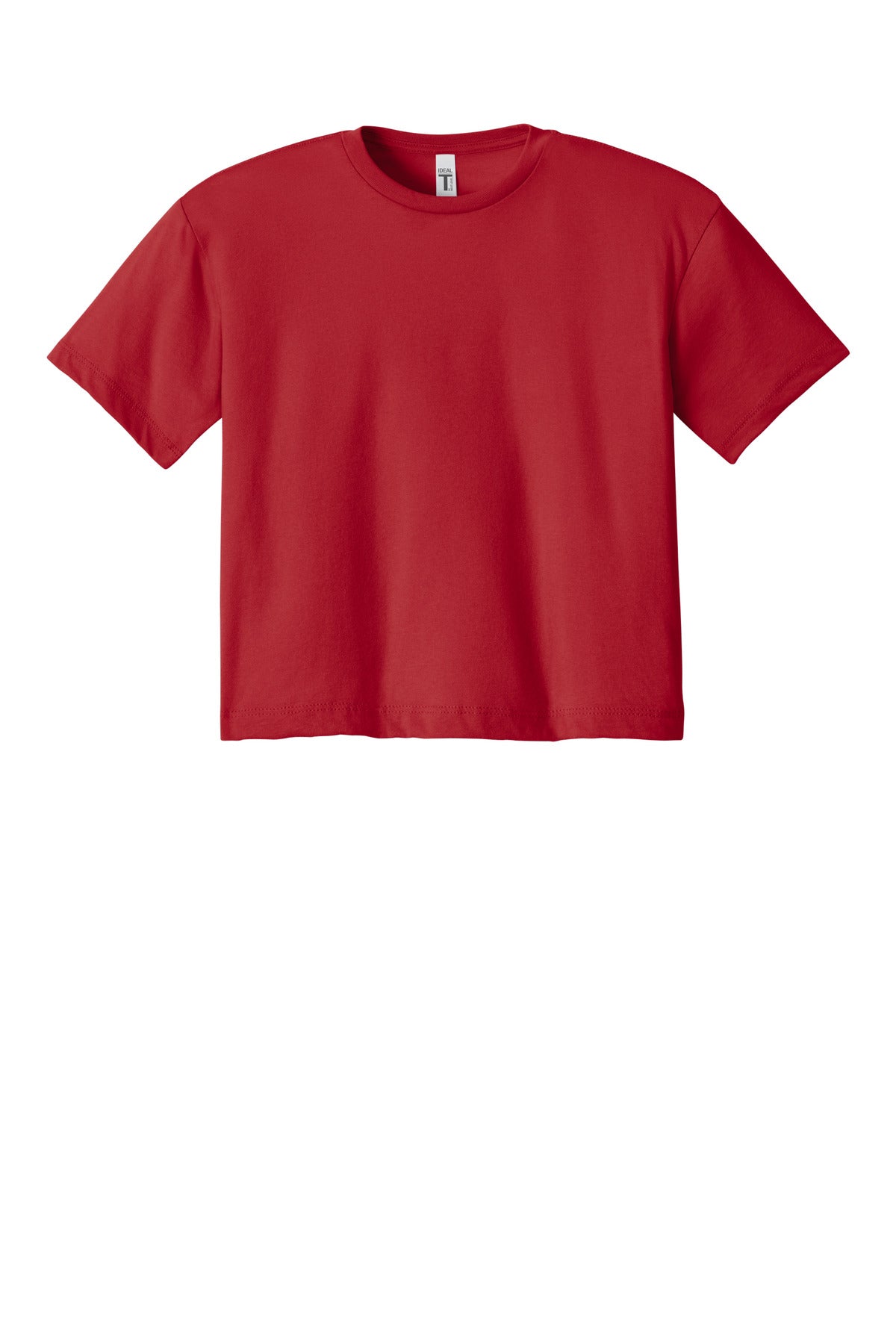 Front View of Red Next Level Apparel Women's Ideal Crop Top NL1580