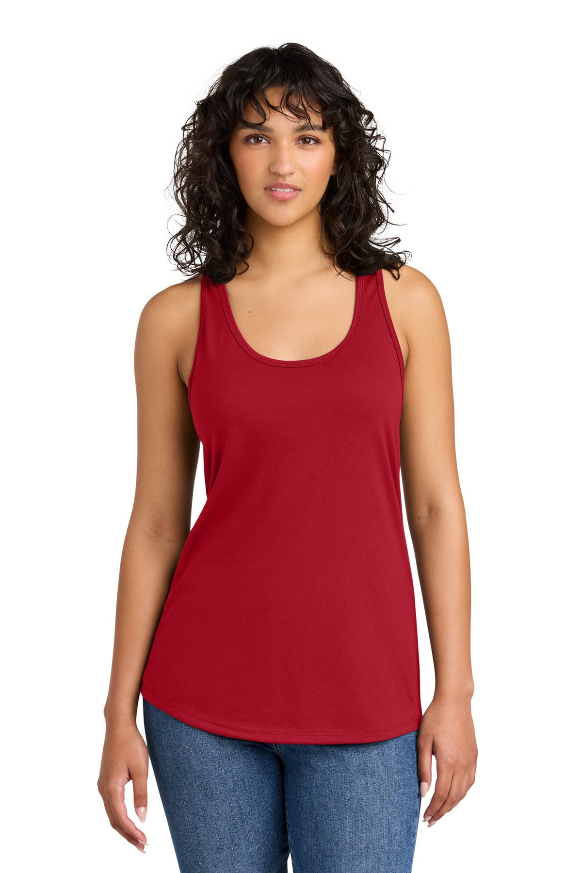 Front View of Red Next Level Apparel Women's Ideal Racerback Tank NL1533