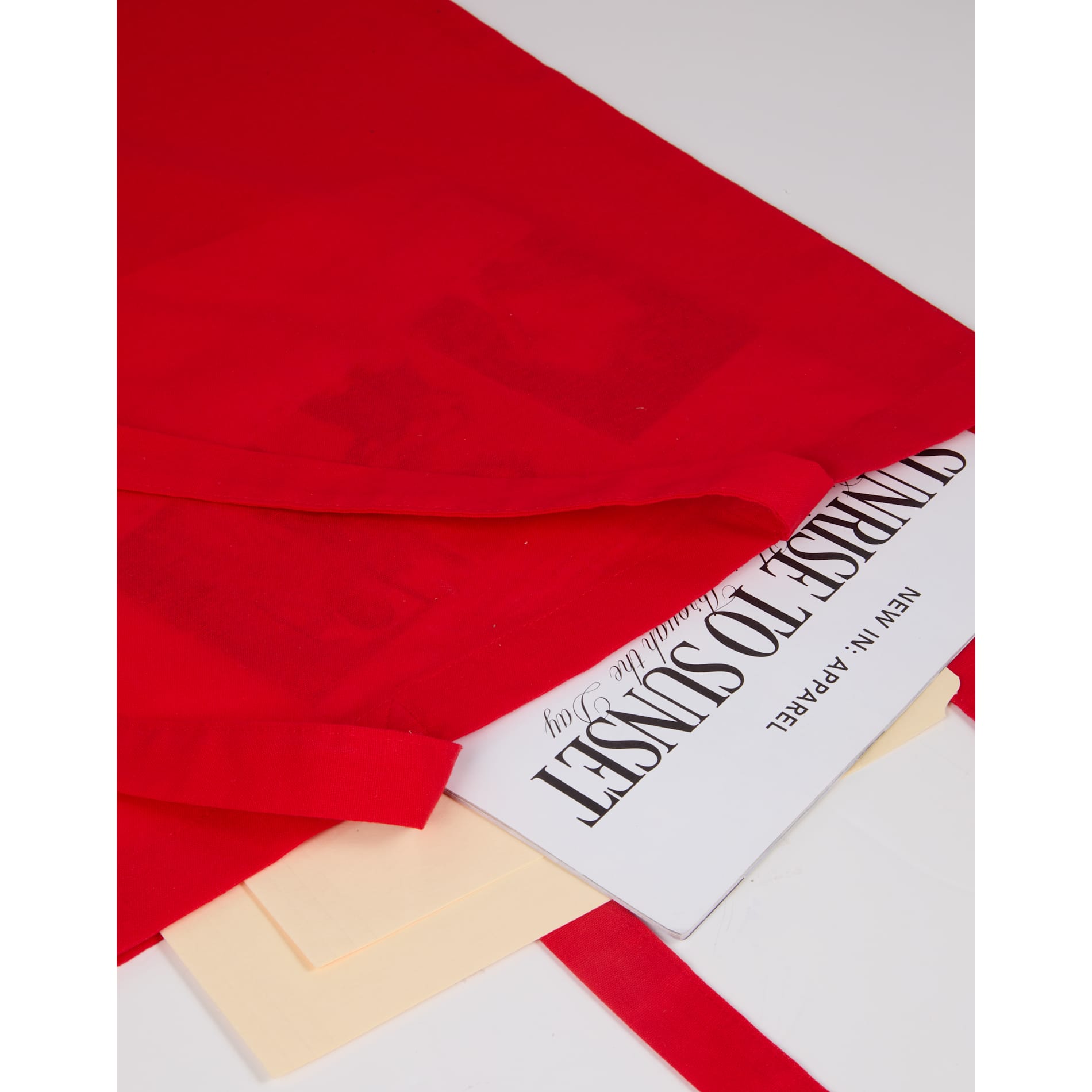 Front View of Red Organic 4oz Cotton Tote