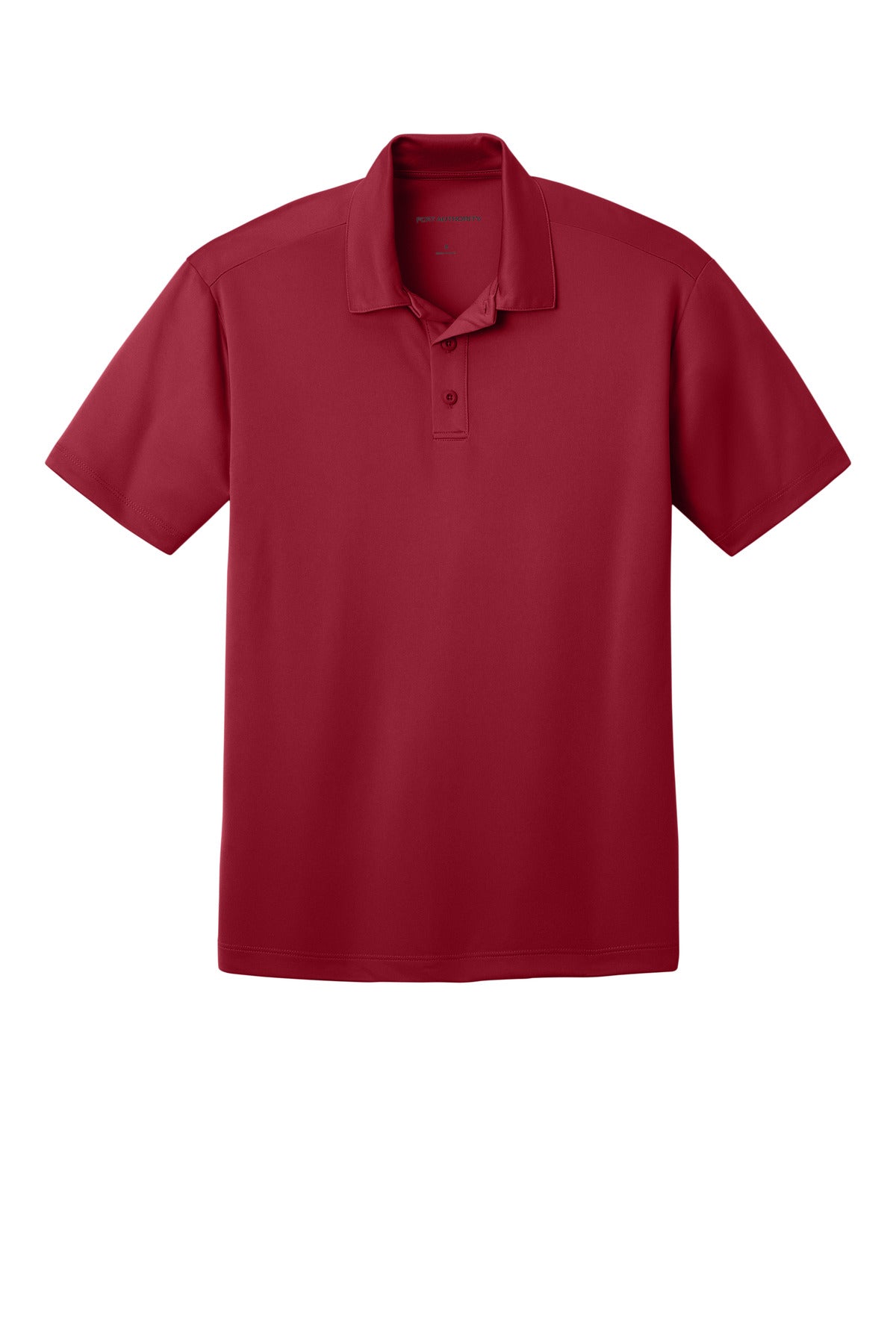 Front View of Red Port Authority Silk Touch Performance Polo. K540