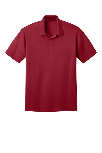 Front View of Red Port Authority Silk Touch Performance Polo. K540