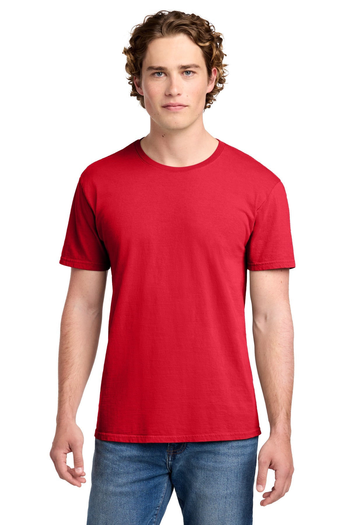 Front View of Red Port & Co Beach Wash Garment-Dyed Tee. PC099