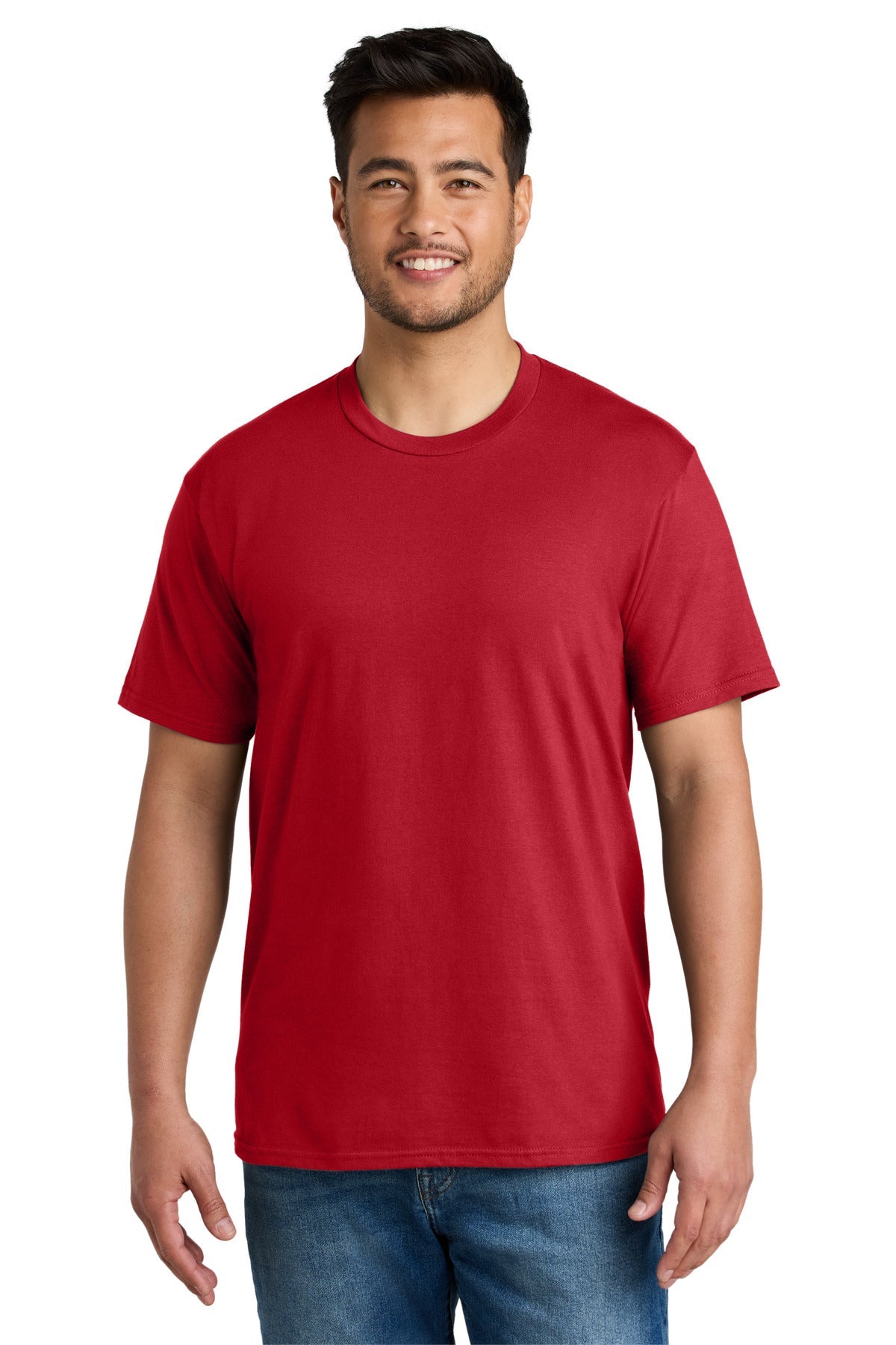 Front View of Red Port & Co CVC Tee PC340