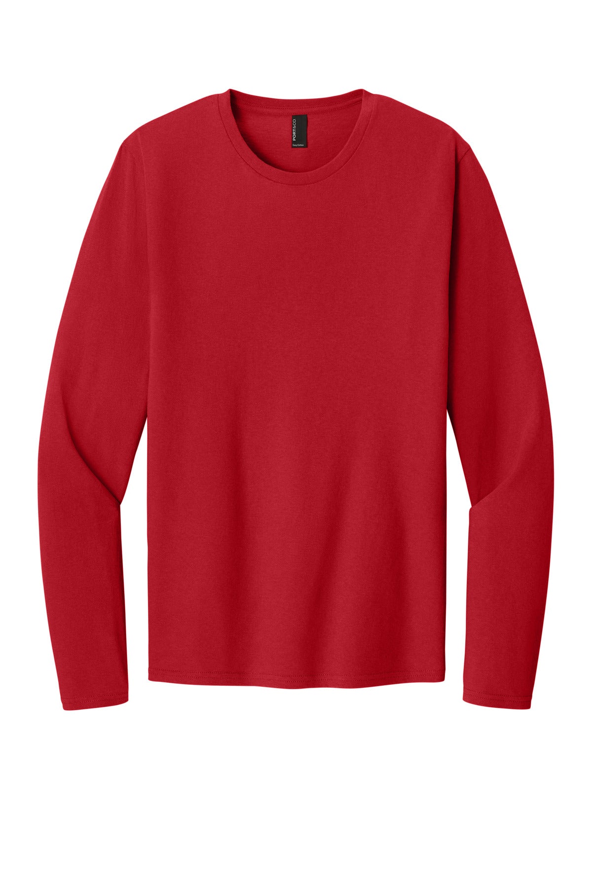 Front View of Red Port & Co Easy Cotton Long Sleeve Tee PC43LS