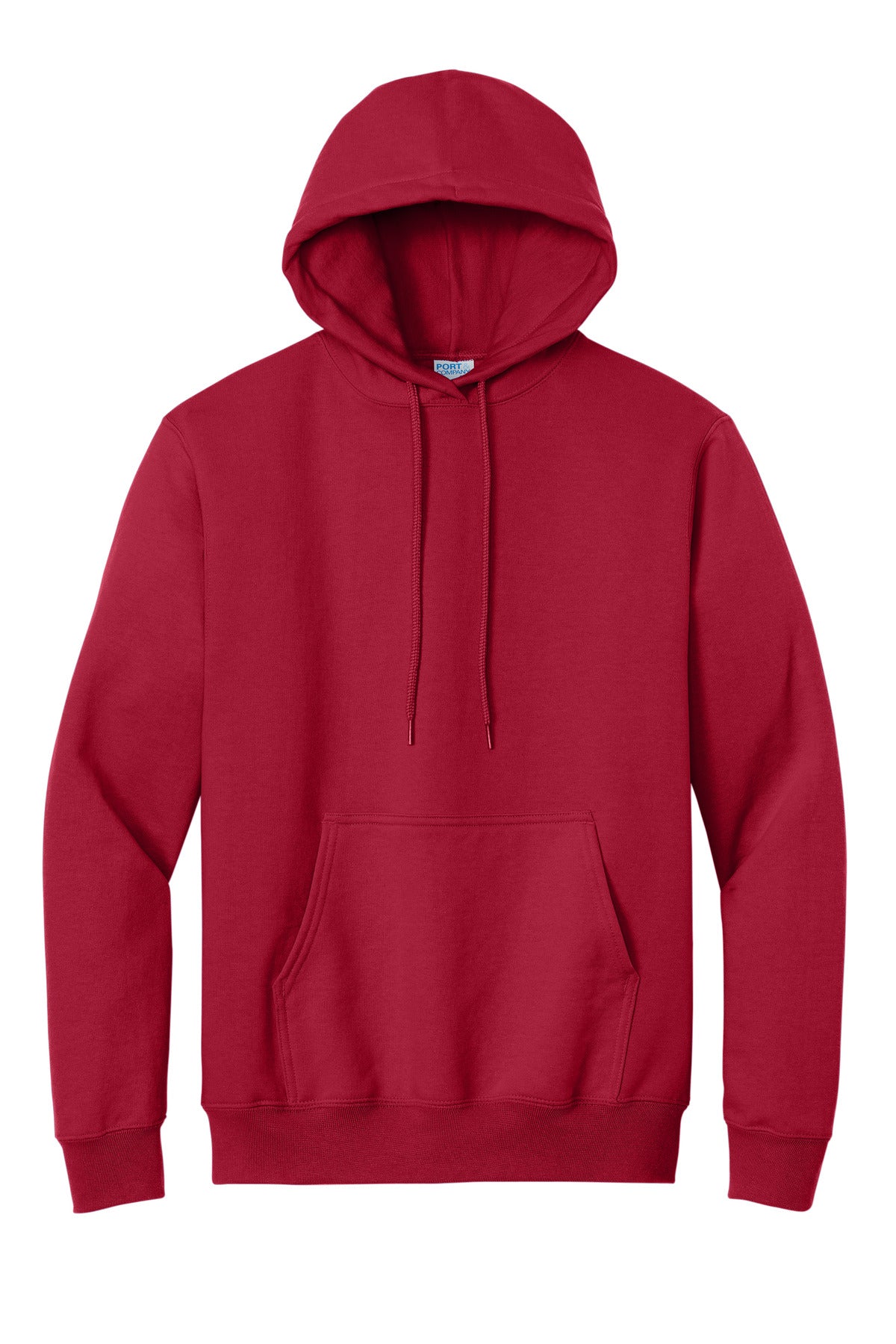 Front View of Red Port & Co Essential Fleece Pullover Hooded Sweatshirt. PC90H