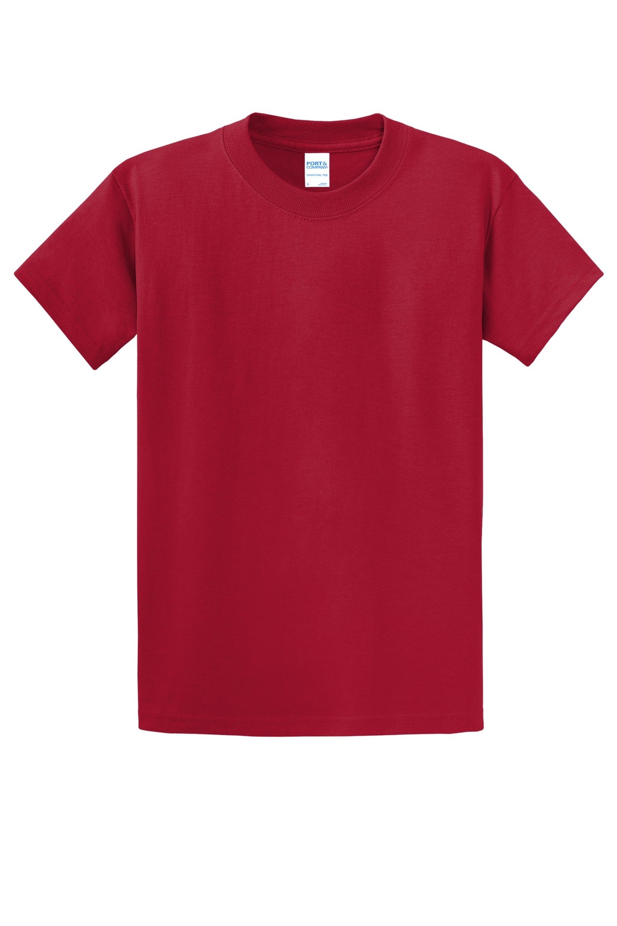 Front View of Red Port & Co Essential Tee. PC61