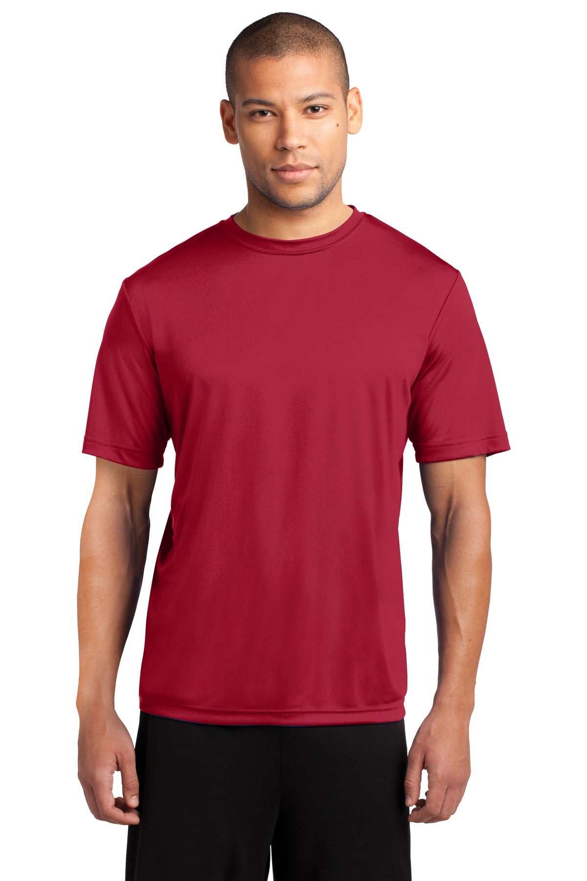 Front View of Red Port & Co Performance Tee. PC380