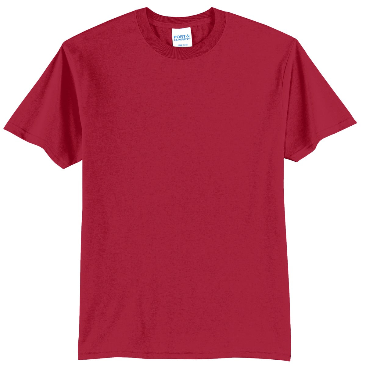 Front View of Red Port & Co Tall Core Blend Tee. PC55T