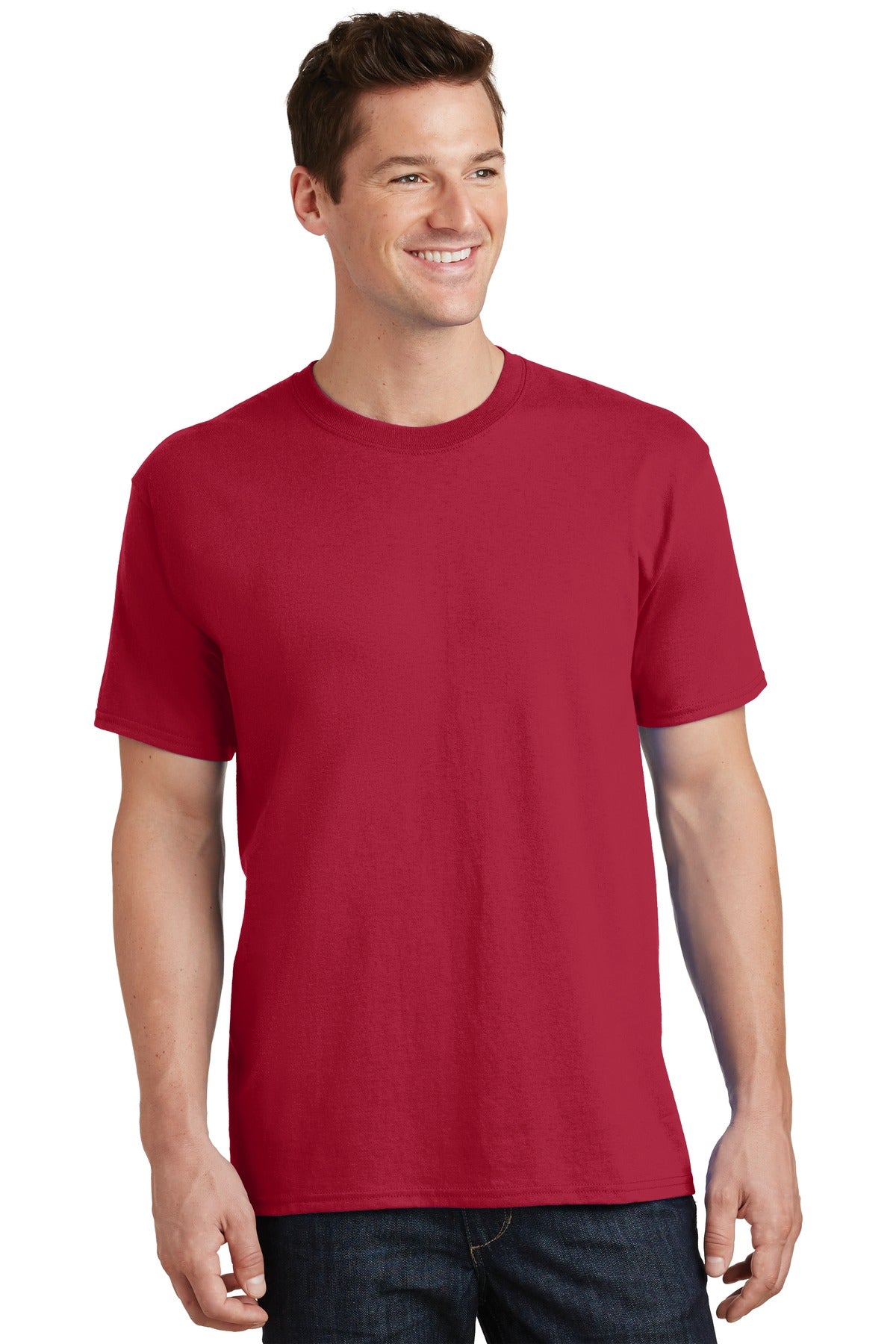 Front View of Red Port & Co Tall Core Cotton Tee PC54T