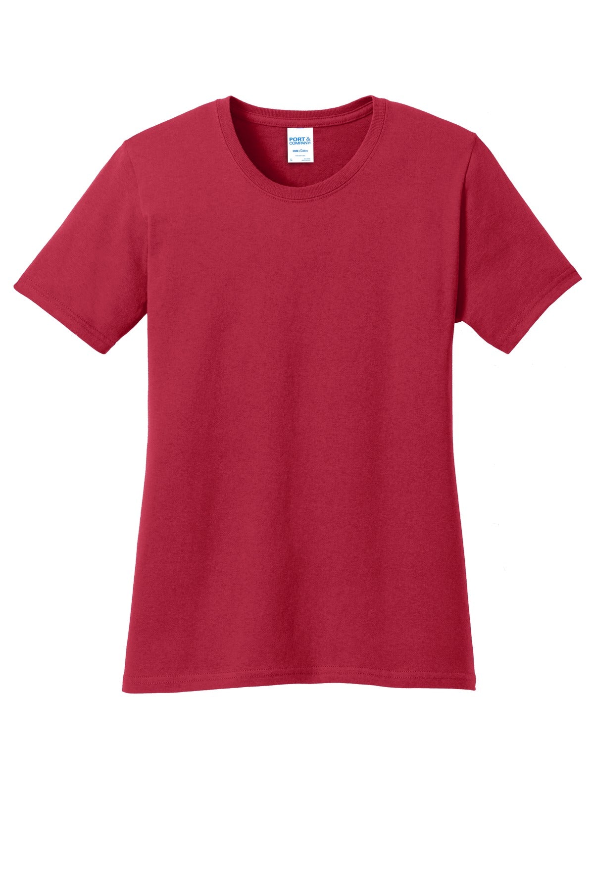 Front View of Red Port & Co Women's Core Cotton Tee. LPC54