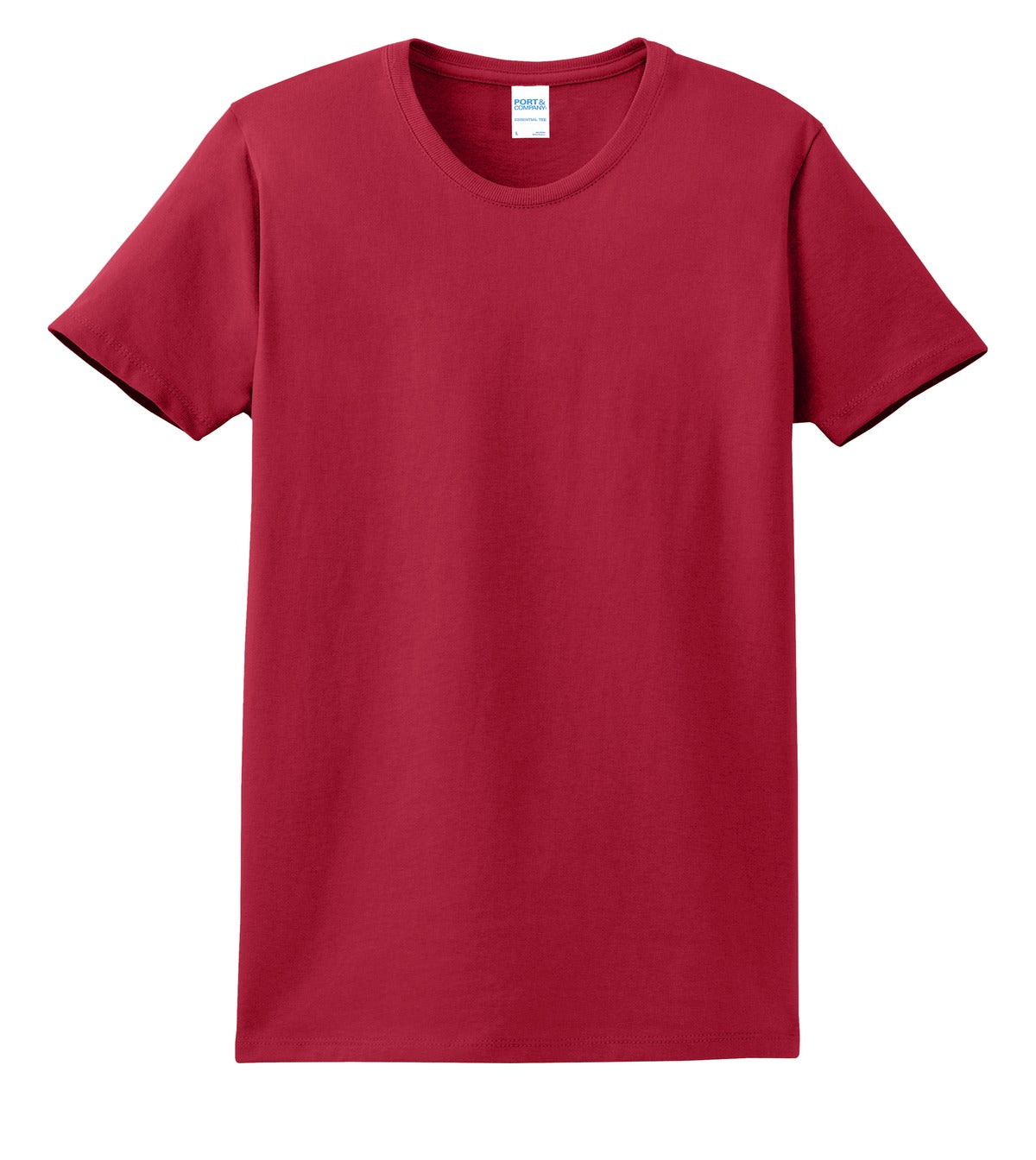 Front View of Red Port & Co Women's Essential Tee. LPC61