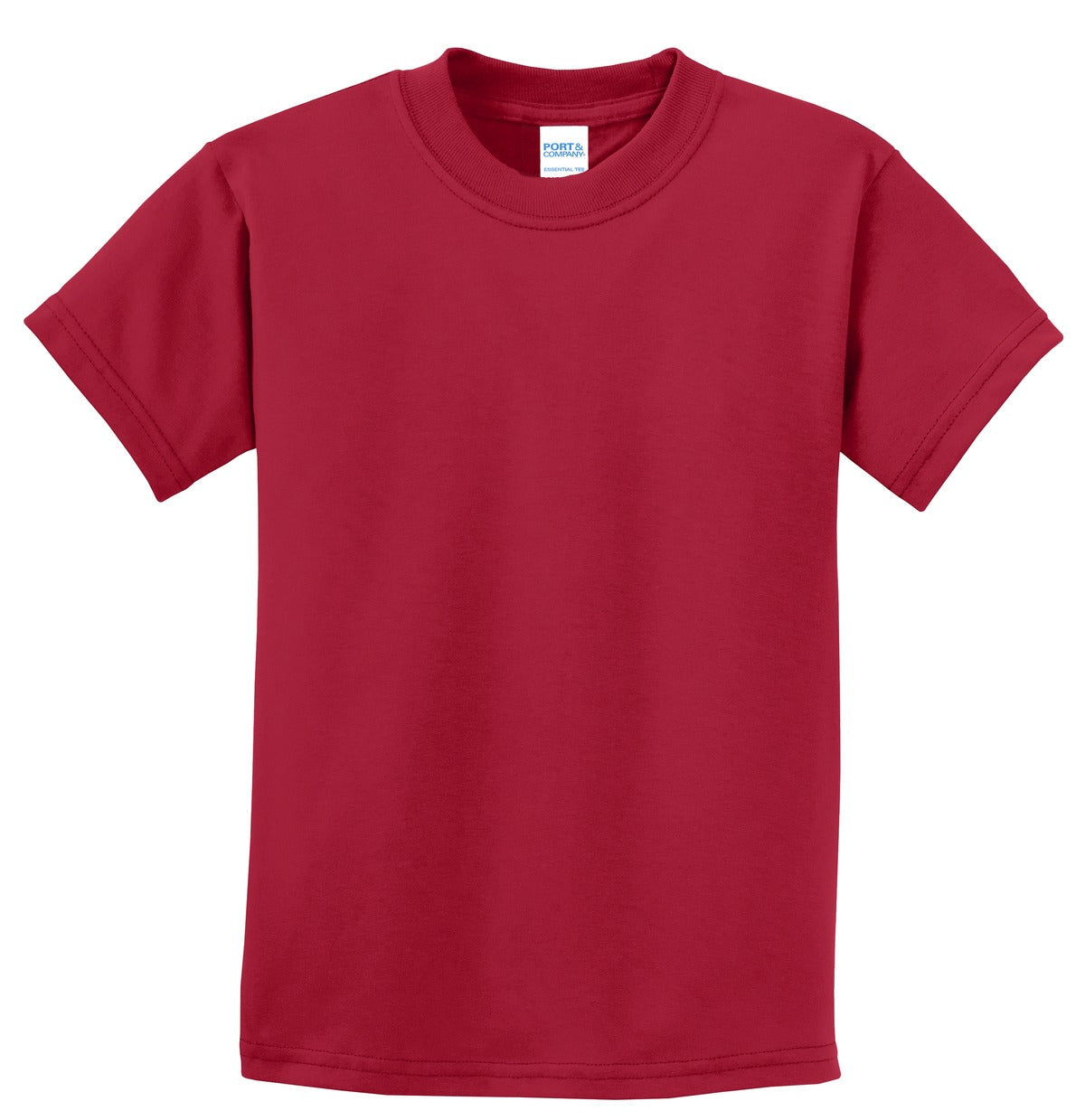 Front View of Red Port & Co Youth Essential Tee. PC61Y