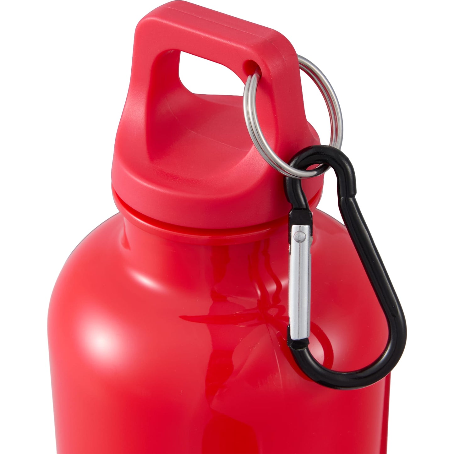 Front View of Red Race 25oz  Recycled Bottle with Carabiner plain