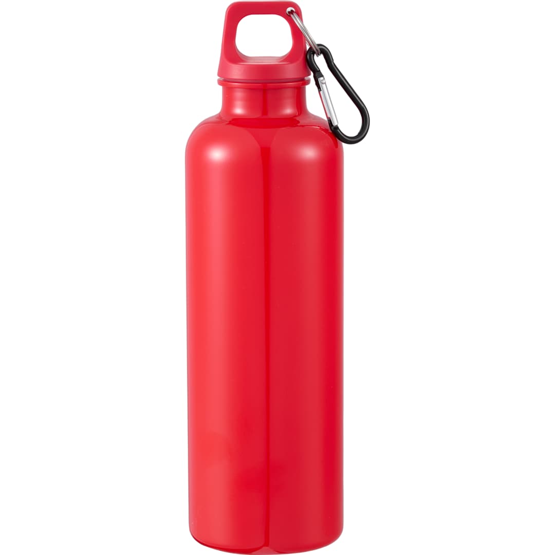 Front View of Red Race 25oz  Recycled Bottle with Carabiner plain