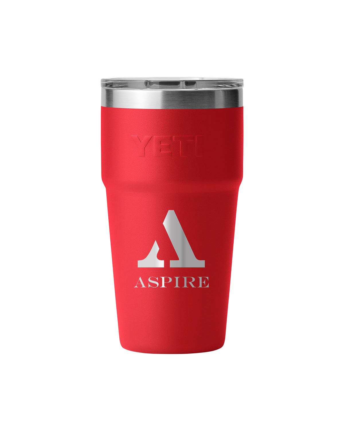 Front View of Red-Rescue Rambler® 20 oz Stackable Cup with MagSlider™ Lid