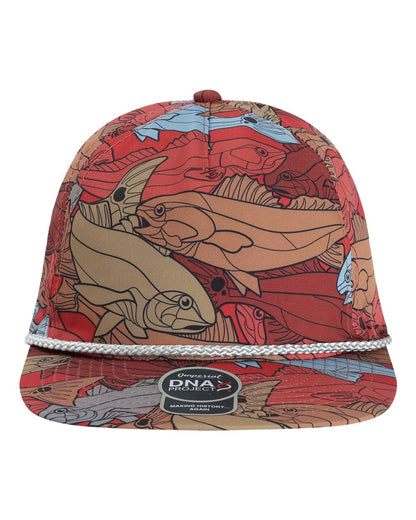 Front View of Red/ Tan The Golden Hour Cap - DNA014