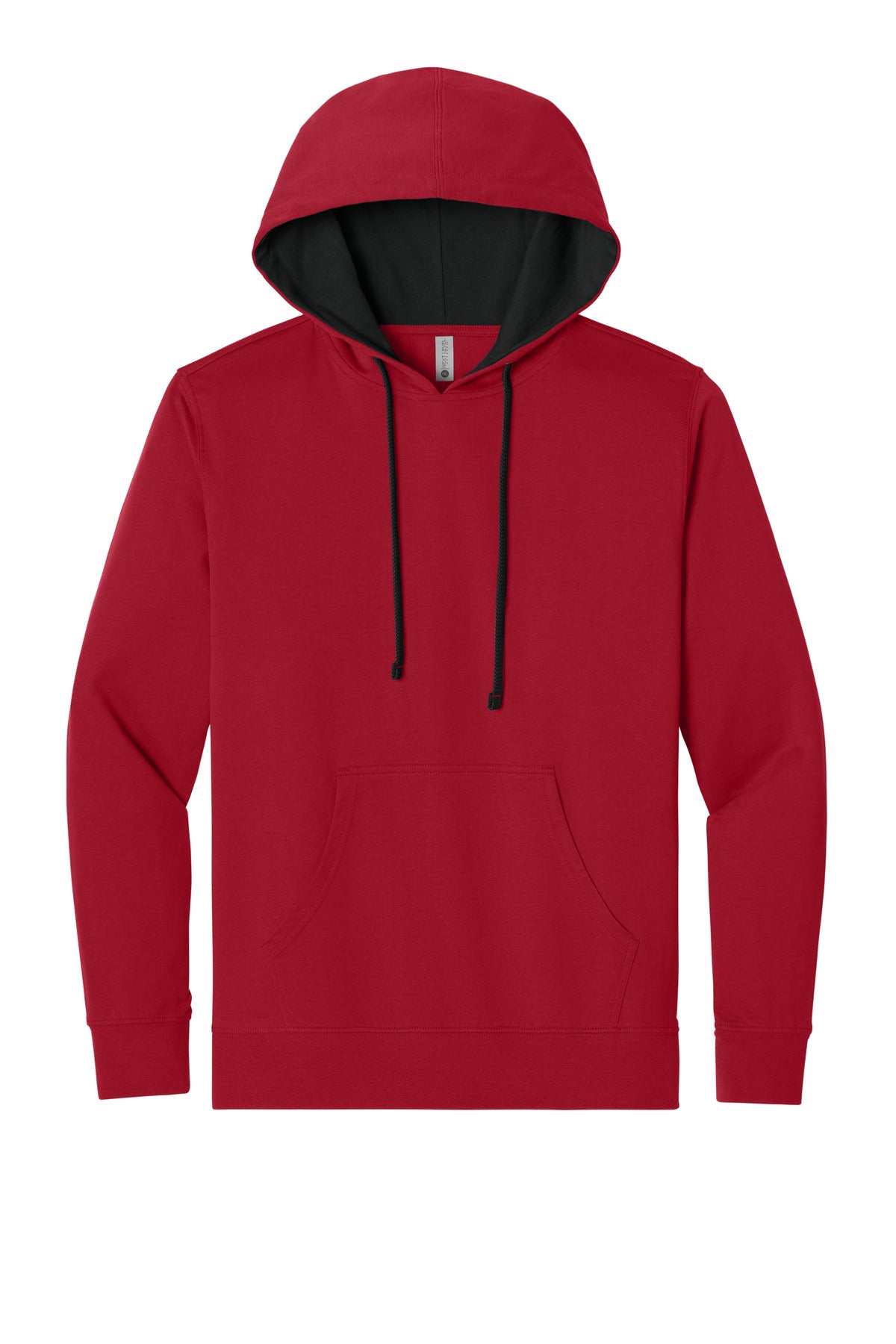 Front View of Red/Black Next Level Apparel Laguna Hoodie NL9301