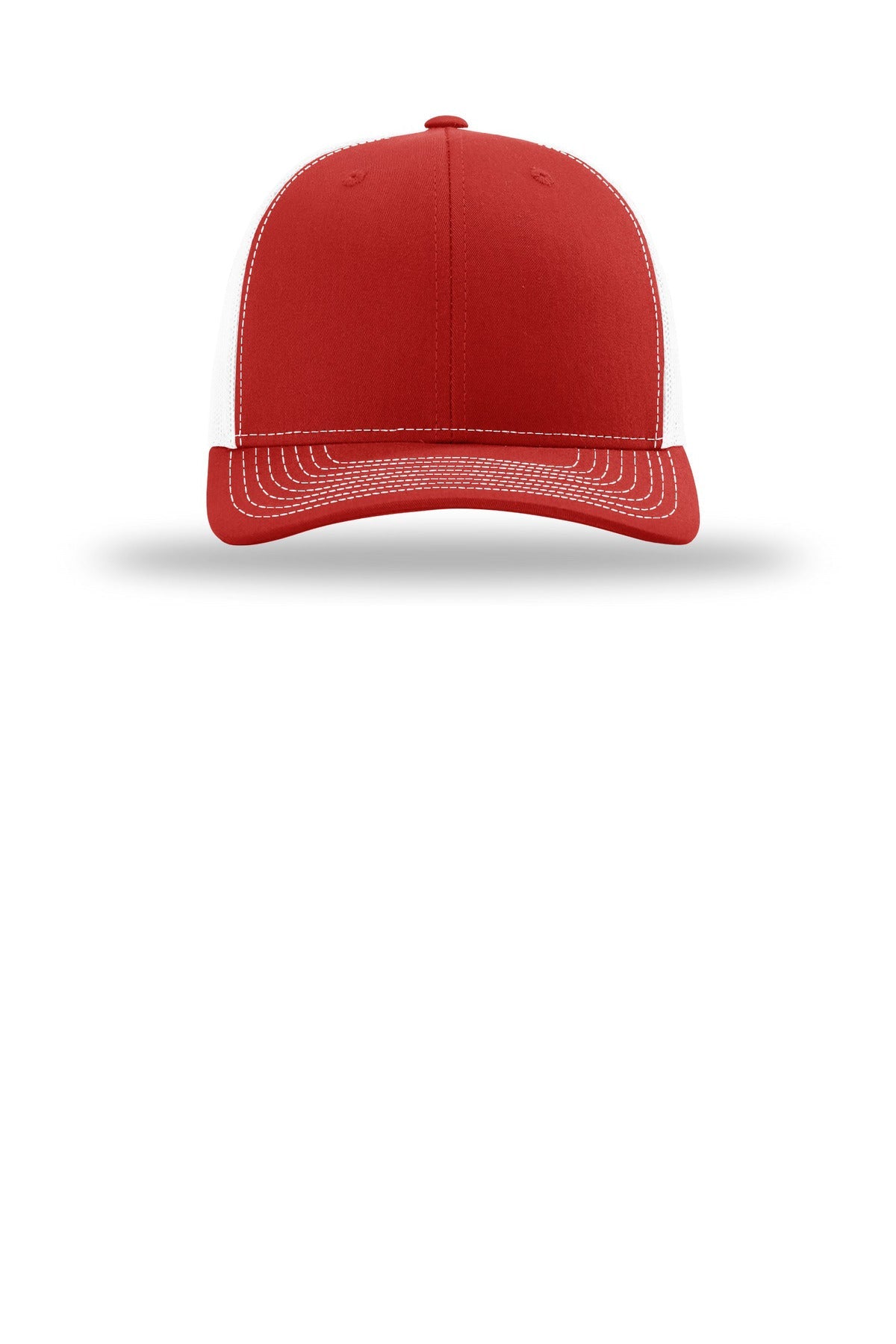Front View of Red/White Richardson Trucker Cap 112