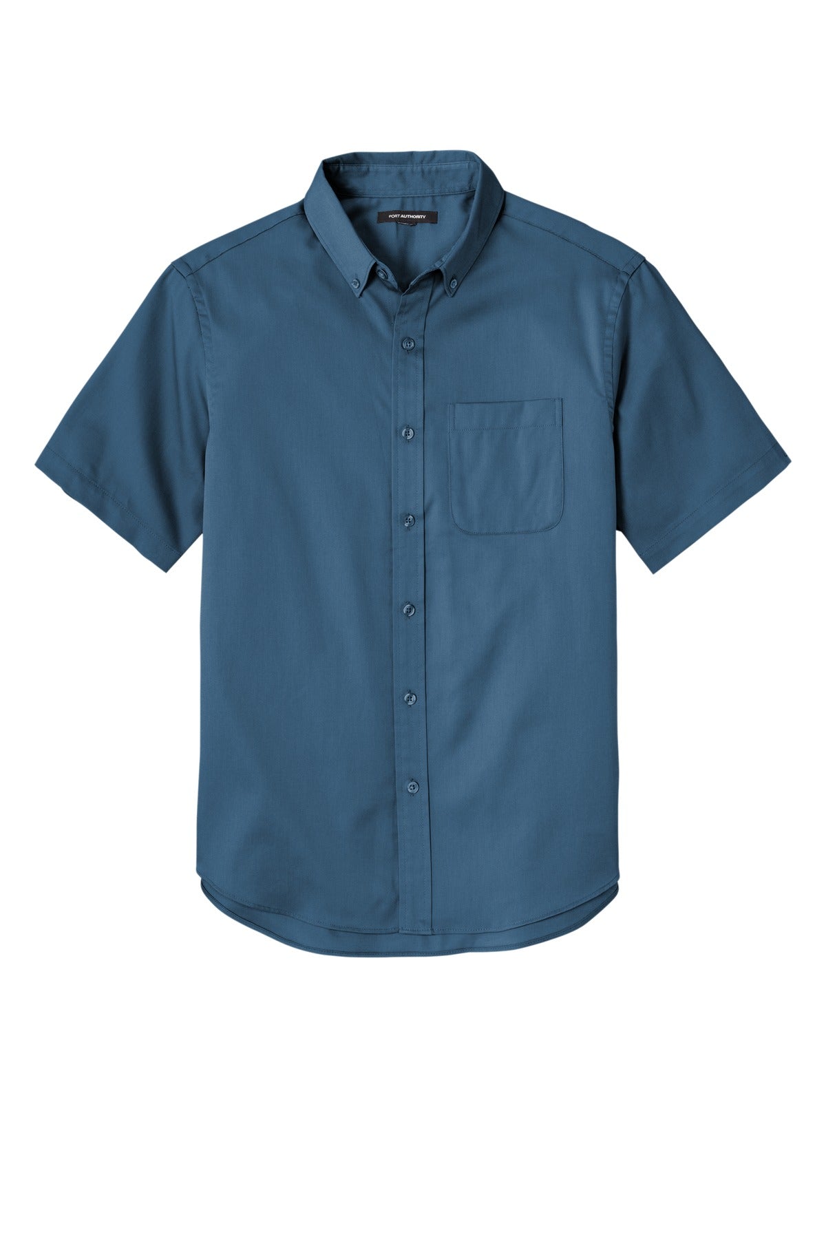 Front View of RgttaBlue Port Authority Short Sleeve SuperPro React Twill Shirt. W809