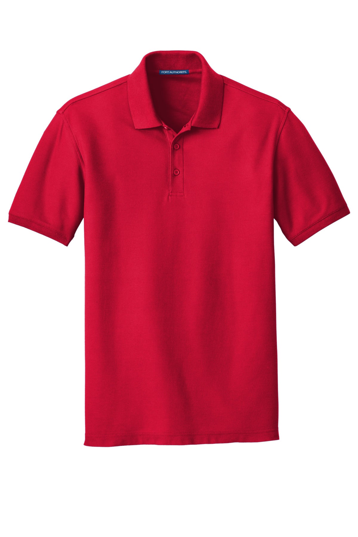 Front View of Rich Red Port Authority Core Classic Pique Polo. K100