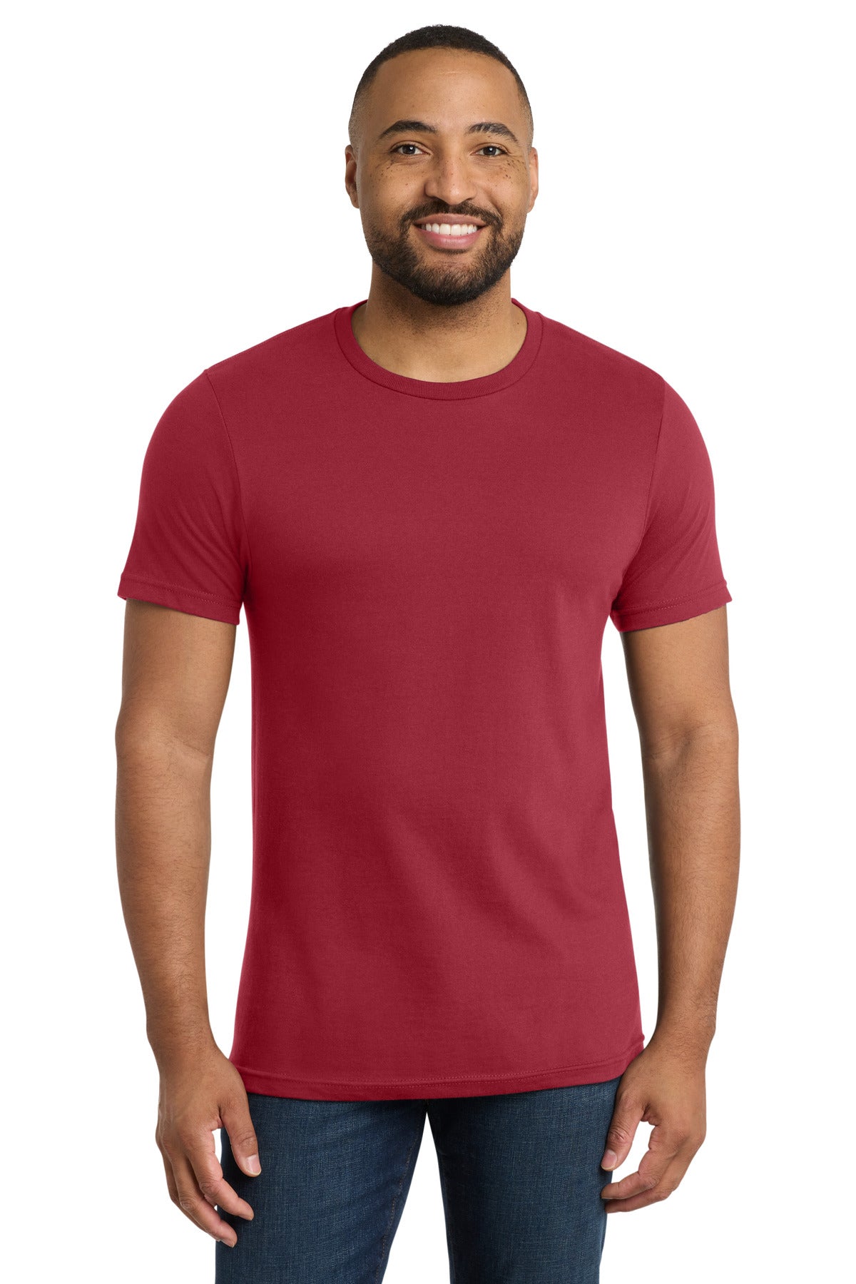 Front View of Rich Red Port & Co Bouncer Tee PC600