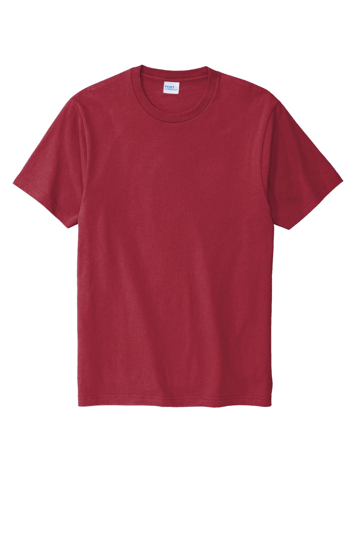 Front View of Rich Red Port & Co Bouncer Tee PC600