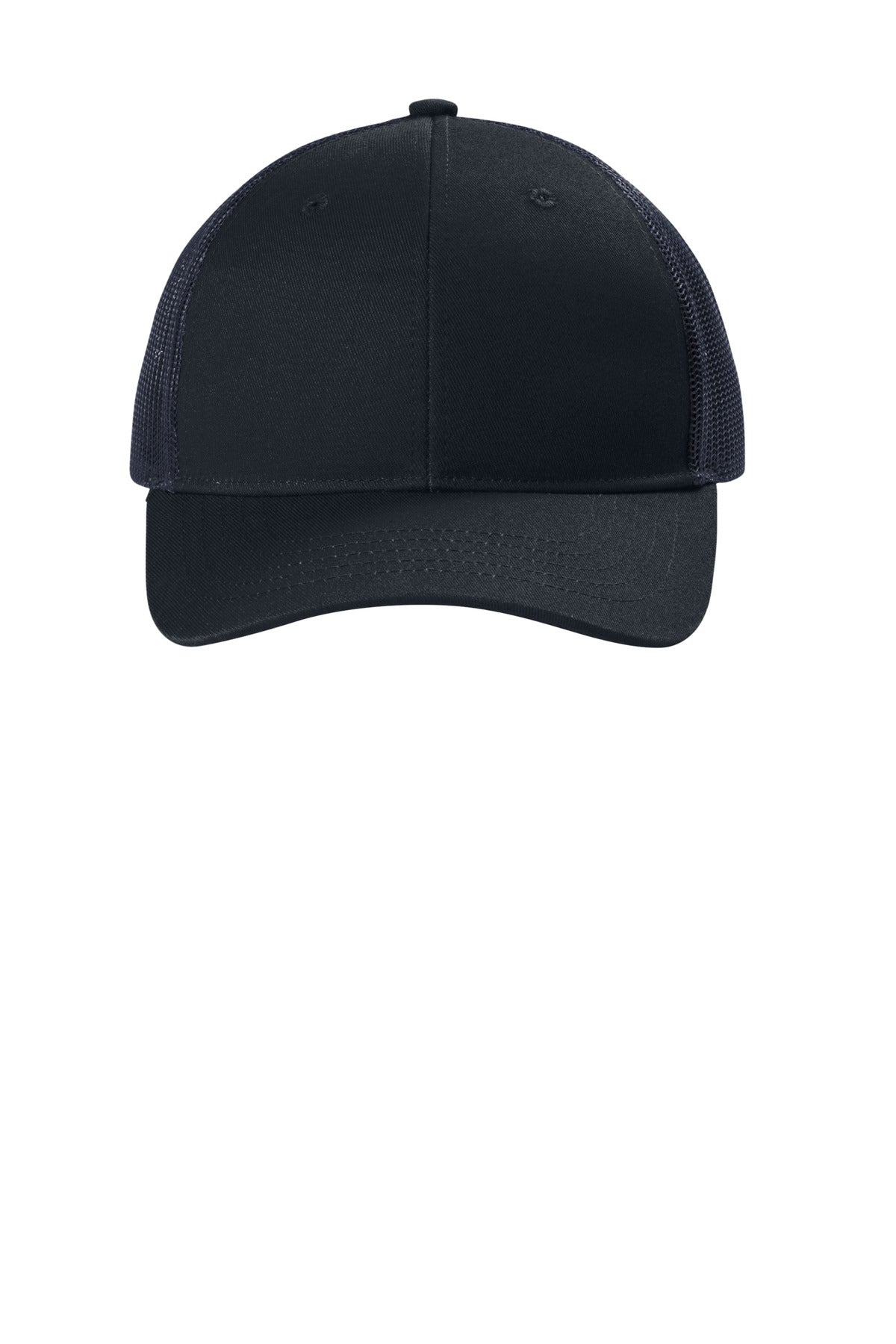 Front View of RichNavy Port Authority Youth Snapback Trucker Cap YC402