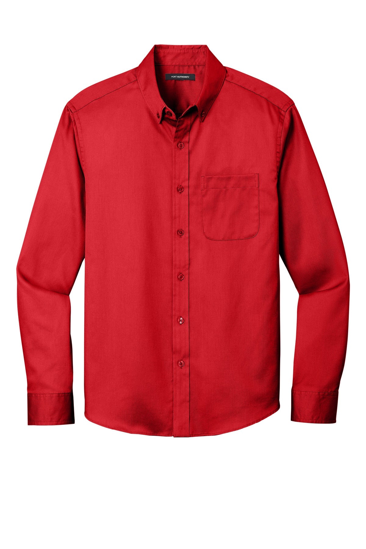 Front View of RichRed Port Authority Long Sleeve SuperPro React Twill Shirt. W808