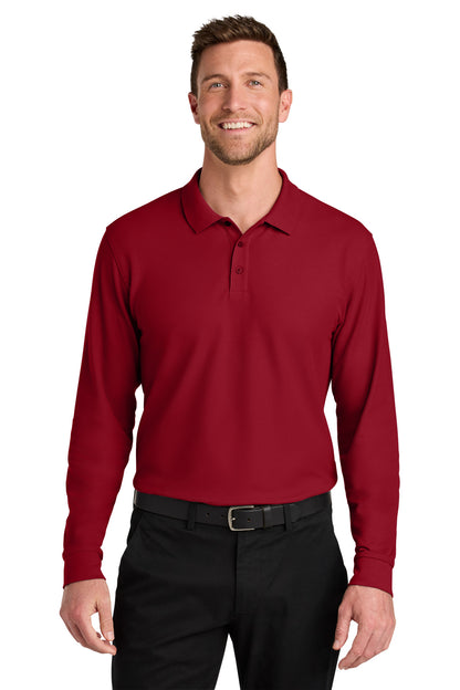 Front View of RichRed Port Authority Wearever Signature Pique Long Sleeve Polo K200LS