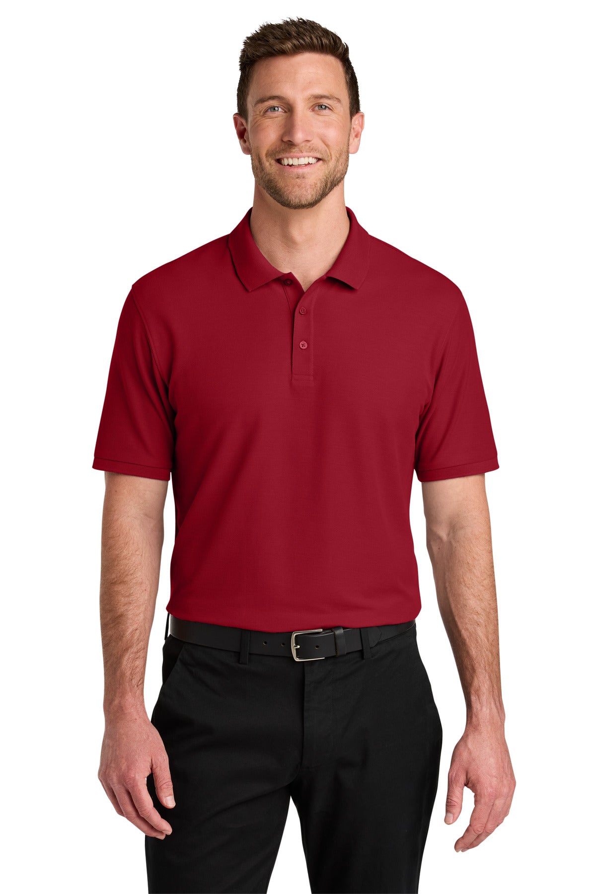Front View of RichRed Port Authority Wearever Signature Pique Polo K200