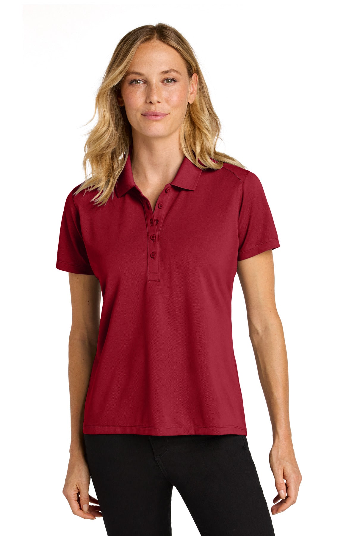 Front View of RichRed Port Authority Women's Wearever Performance Pique Polo LK240