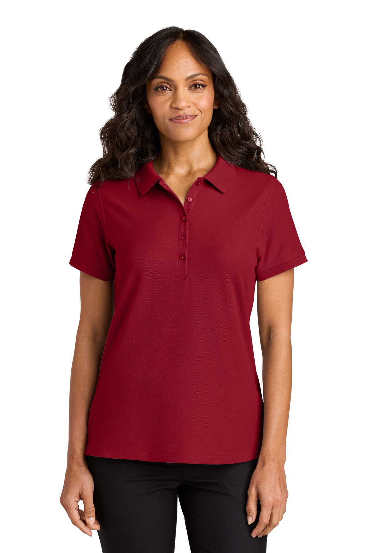 Front View of RichRed Port Authority Women's Wearever Signature Pique Polo LK200
