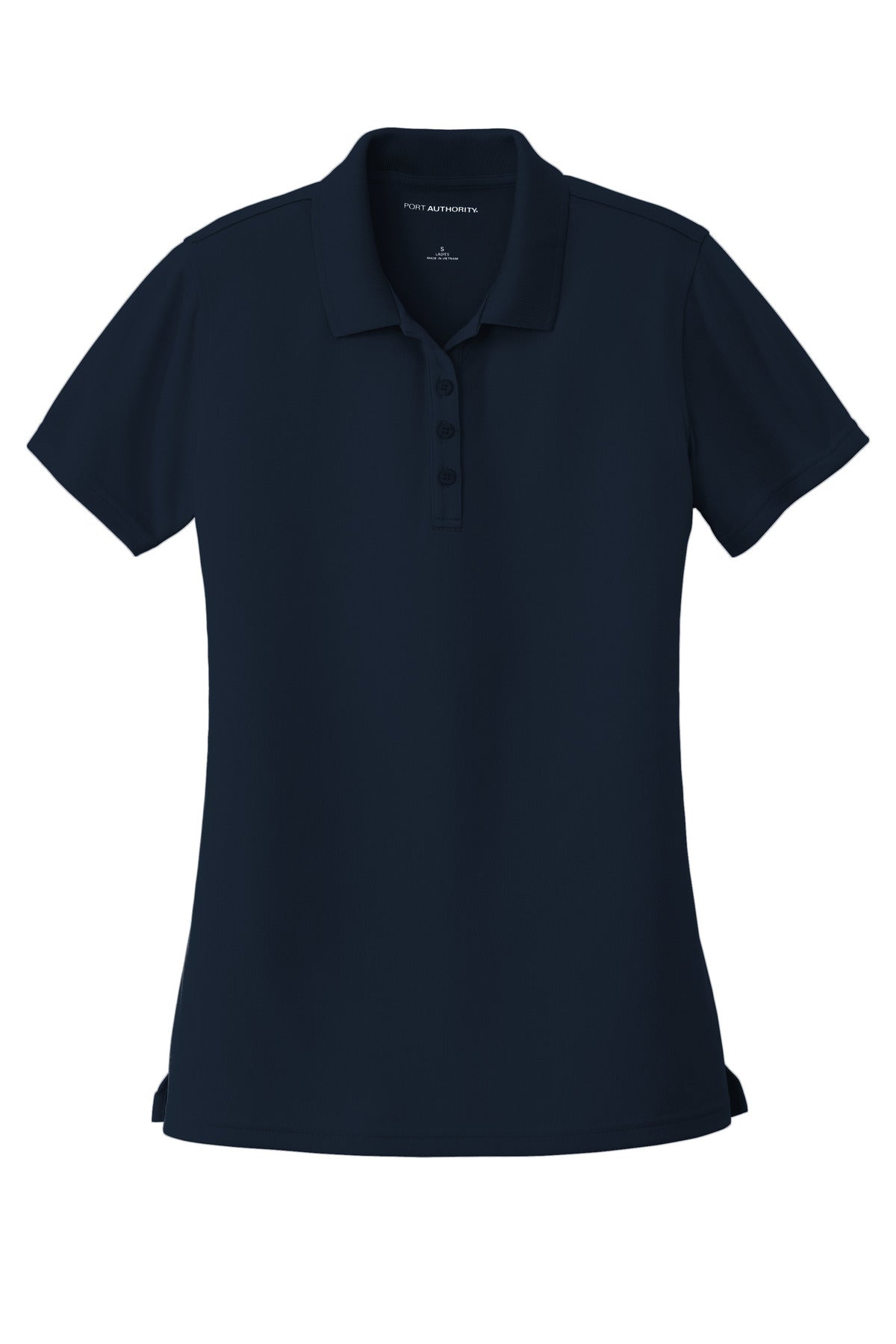 Front View of River Blue Nvy Port Authority Women's Dry Zone UV Micro-Mesh Polo. LK110