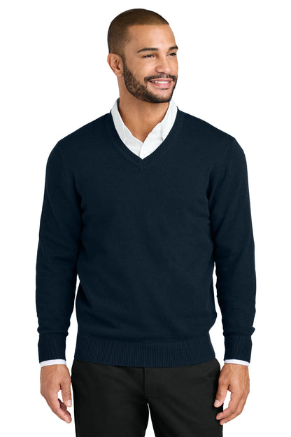 Front View of RiverBlNv Port Authority Easy Care V-Neck Sweater SW2850