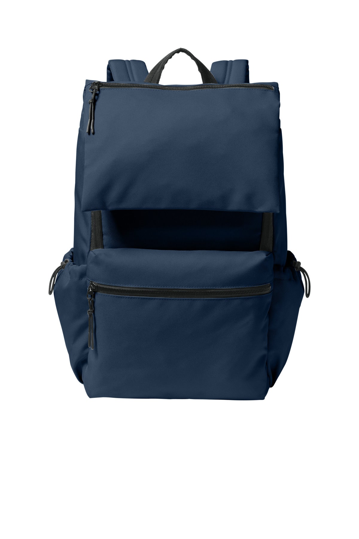 Front View of RiverBlNv Port Authority Matte Oxford Backpack BG940