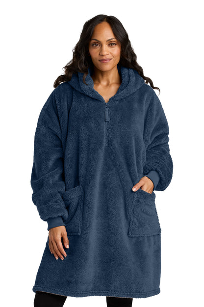 Front View of RiverBlNv Port Authority Plush Poncho BP42