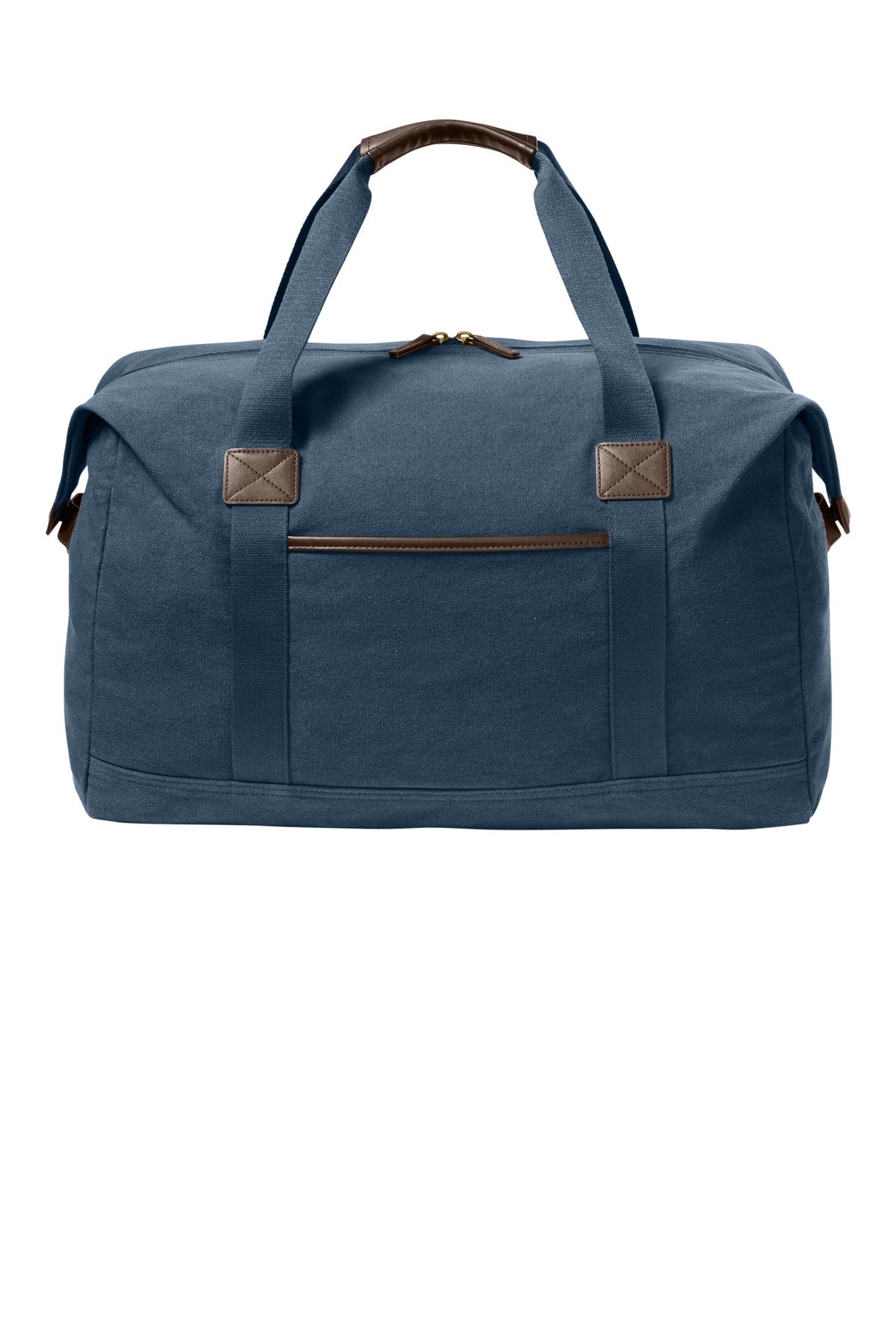 Front View of RiverBlNv Port Authority Washed Canvas Duffel BG8030