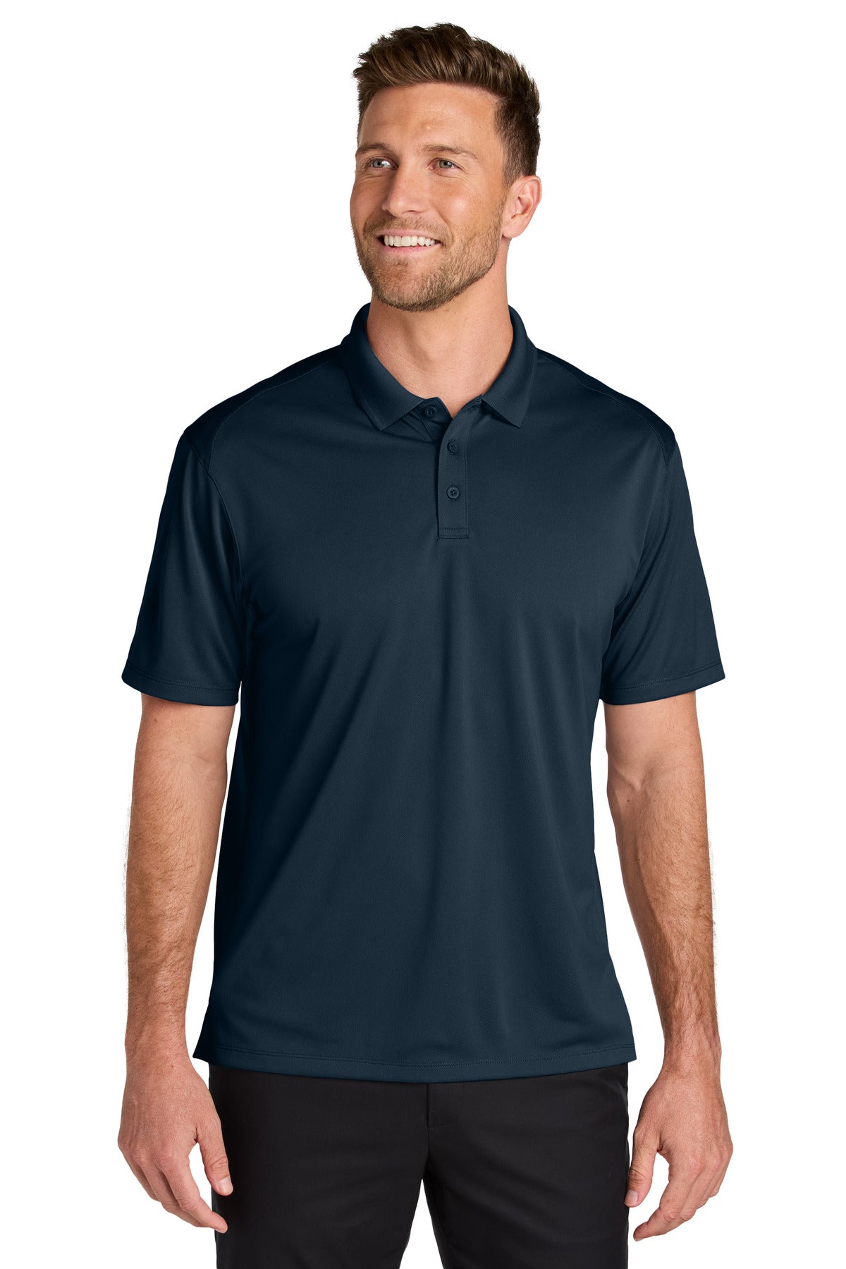 Front View of RiverBlNv Port Authority Wearever Performance Pique Polo K240