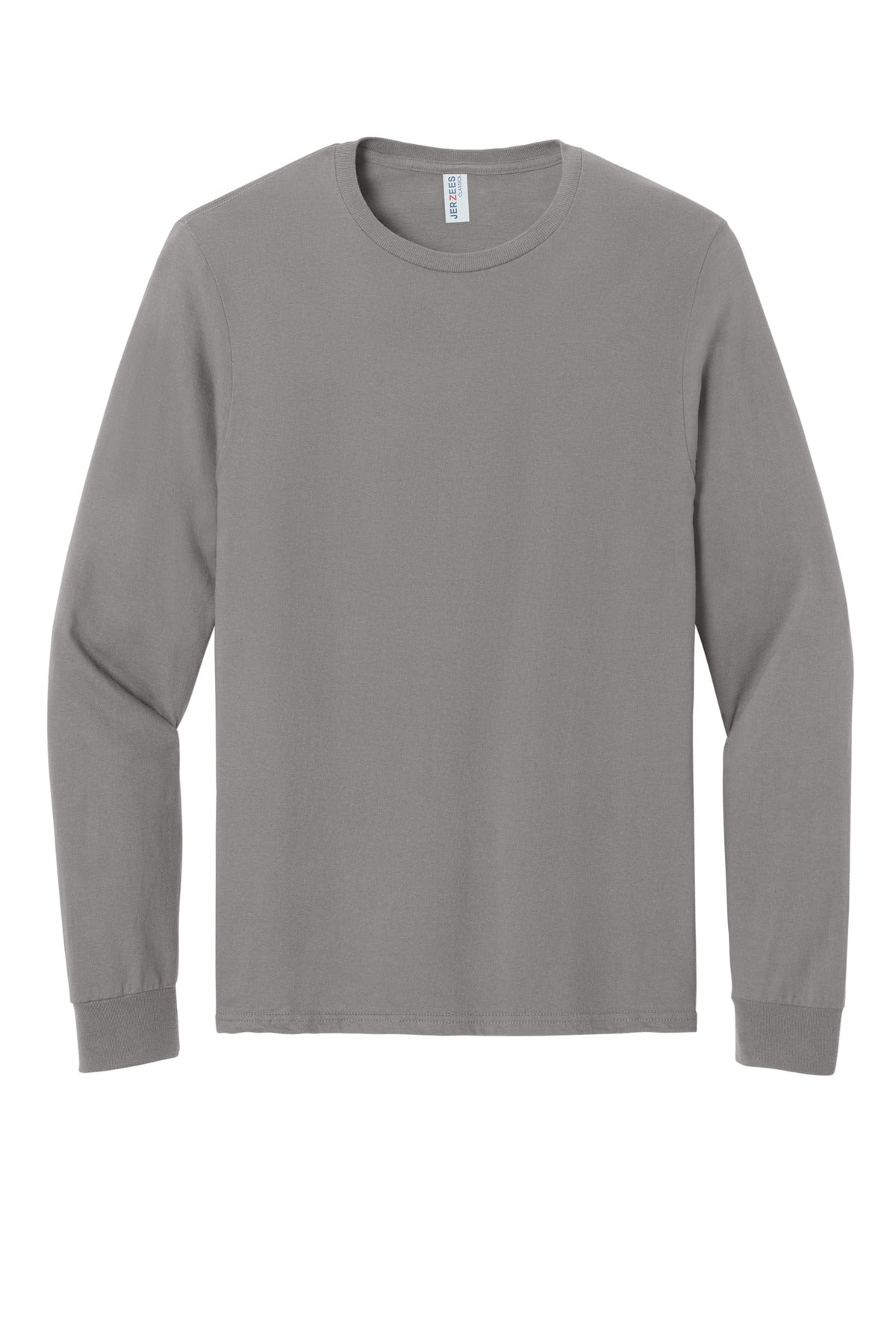Front View of Rock Jerzees Classics Unisex Cotton Long Sleeve T-Shirt 363L