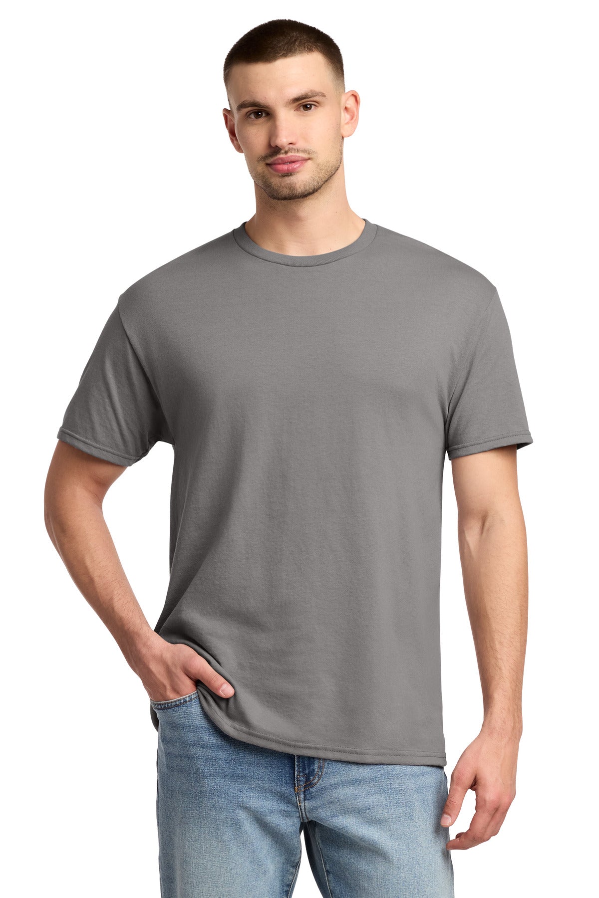 Front View of Rock Jerzees - Dri-Power 50/50 Cotton/Poly T-Shirt. 29M