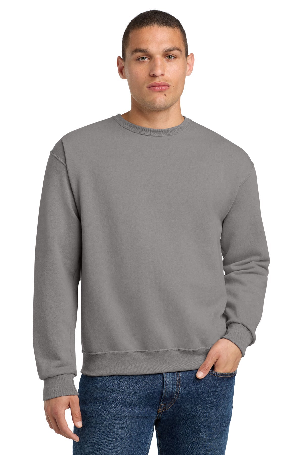 Front View of Rock Jerzees - NuBlend Crewneck Sweatshirt. 562M